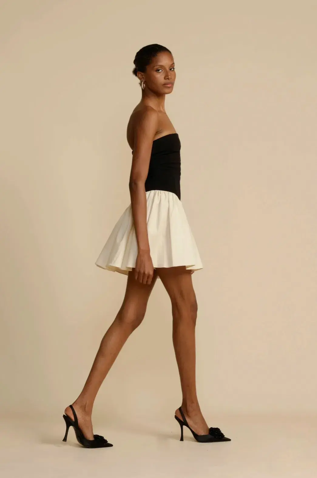 Arcina Ori Celine Mini Dress Black/White Size AU 6 for rent on The Volte - main image