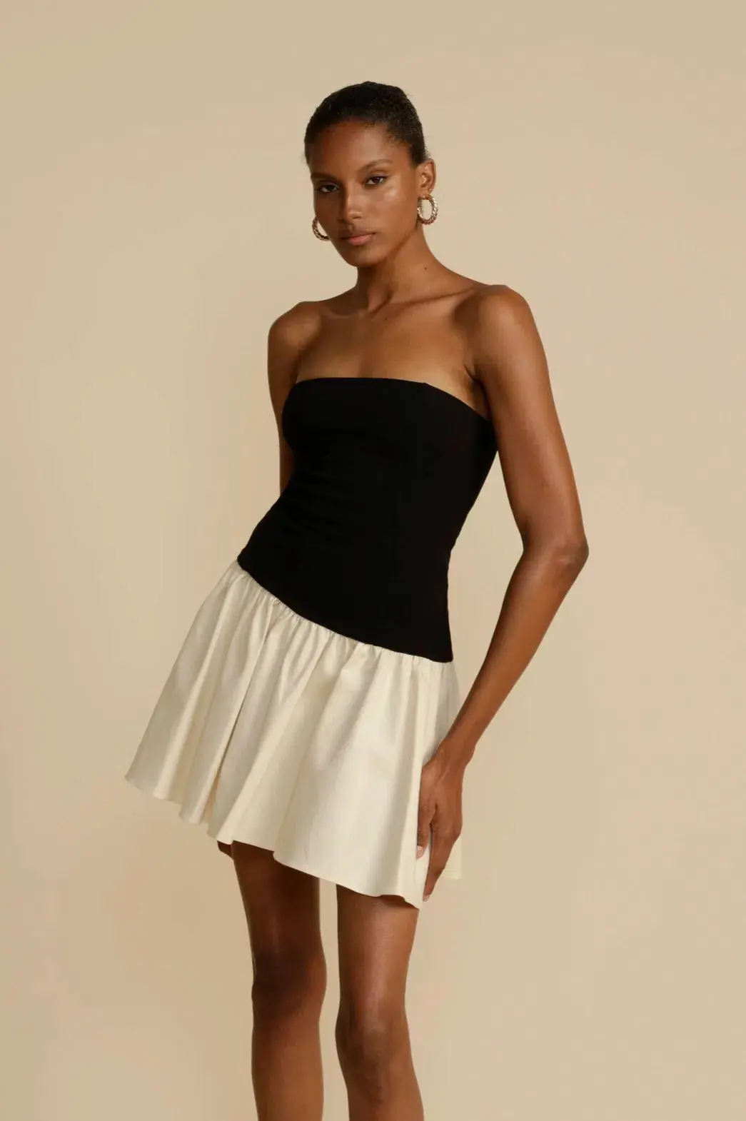Arcina Ori Celine Mini Dress Black/White Size AU 6 for rent on The Volte - main image