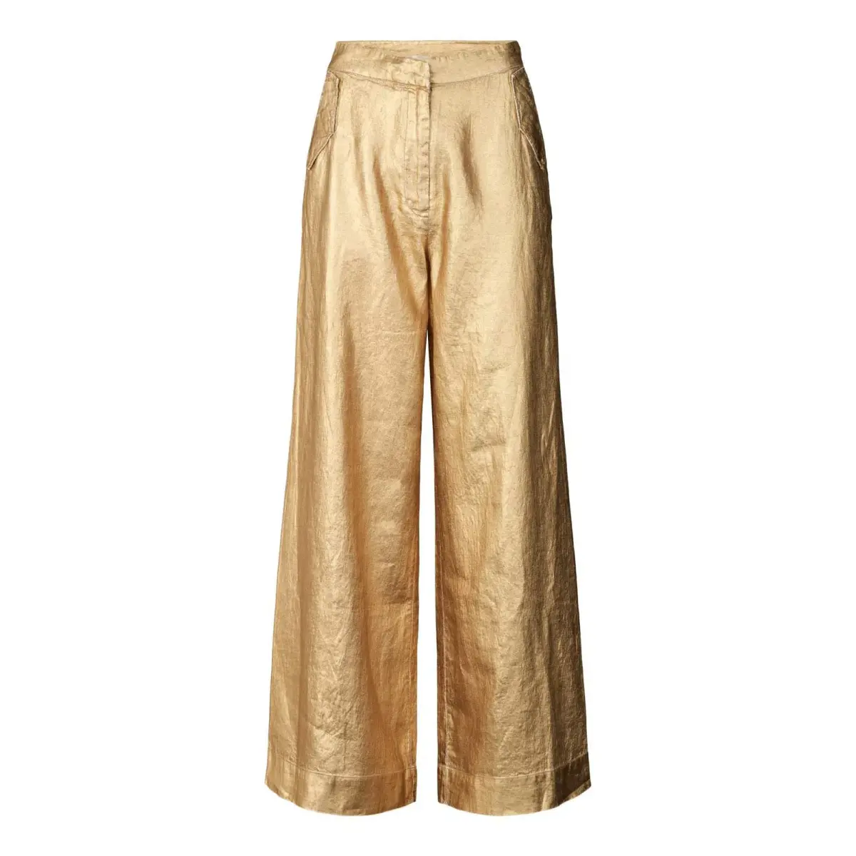 Rabens Saloner Inja Midas Wide Leg Pant Gold Size AU 10  - Image 2