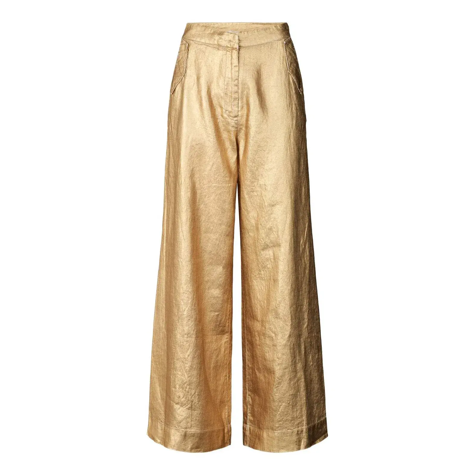 Rabens Saloner Inja Midas Wide Leg Pant Gold Size AU 10  - Image 2