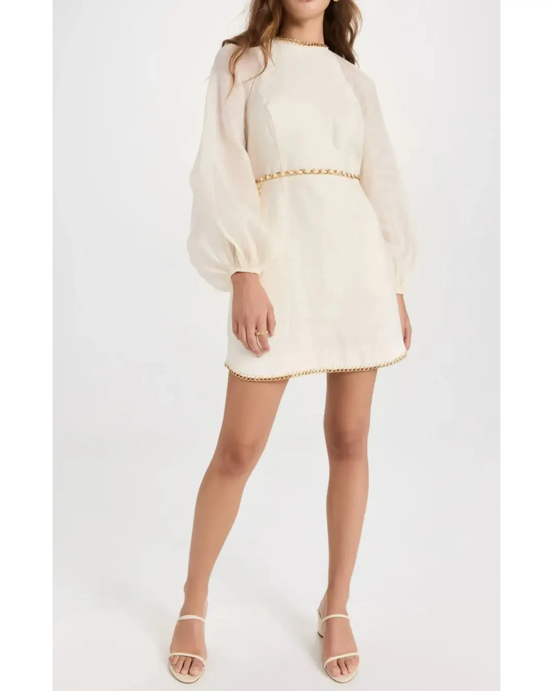 Zimmermann Rouleau Chain Mini Dress Pearl Size 1 / AU 10 for rent on The Volte - main image