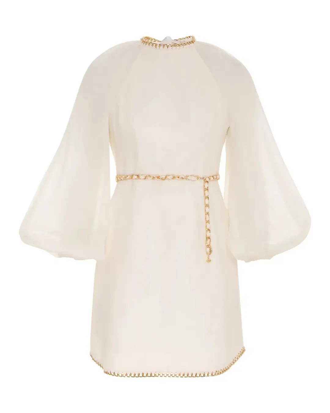 Zimmermann Rouleau Chain Mini Dress Pearl Size 1 / AU 10 for rent on The Volte - main image