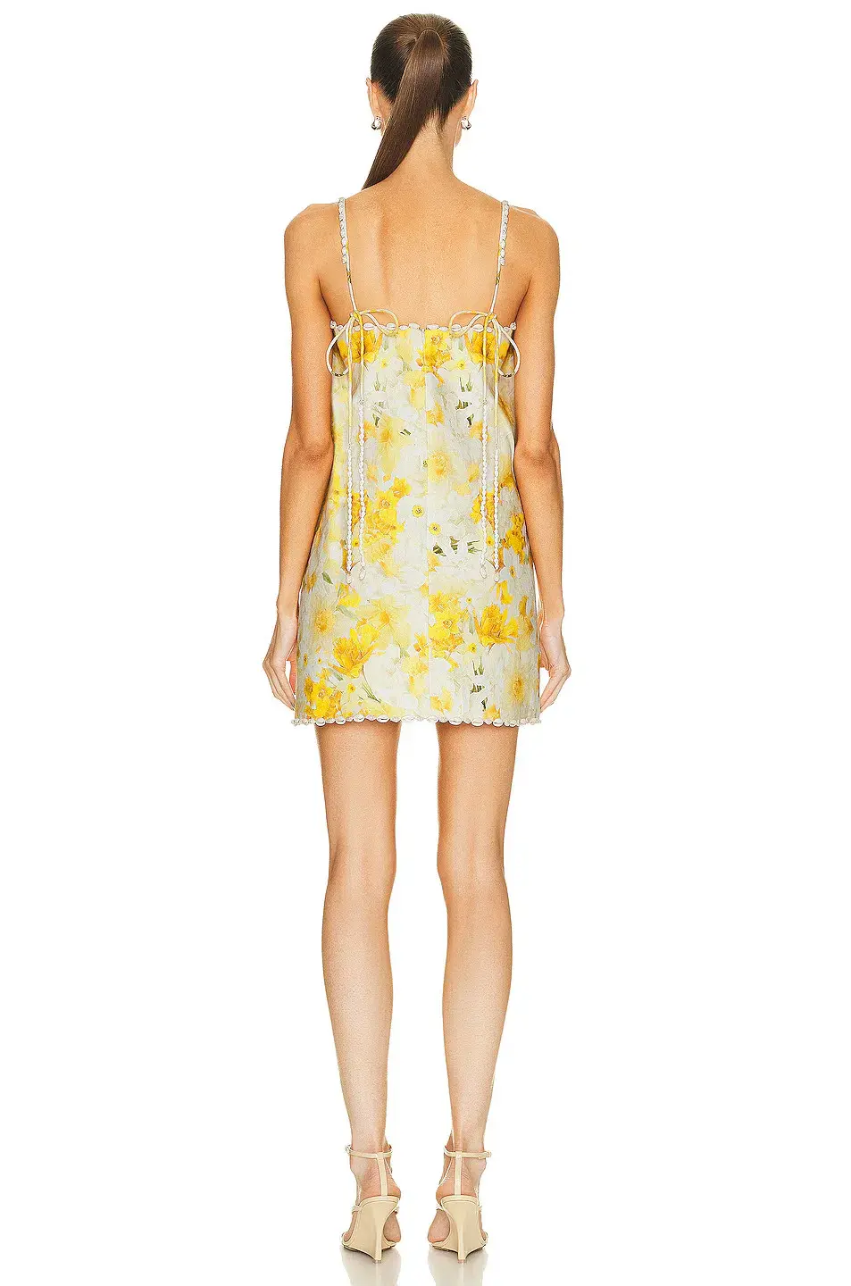 Zimmermann Wonderland Shell Shift Mini Dress Daffodil Floral Print Size 1 / AU 10 for rent on The Volte - main image