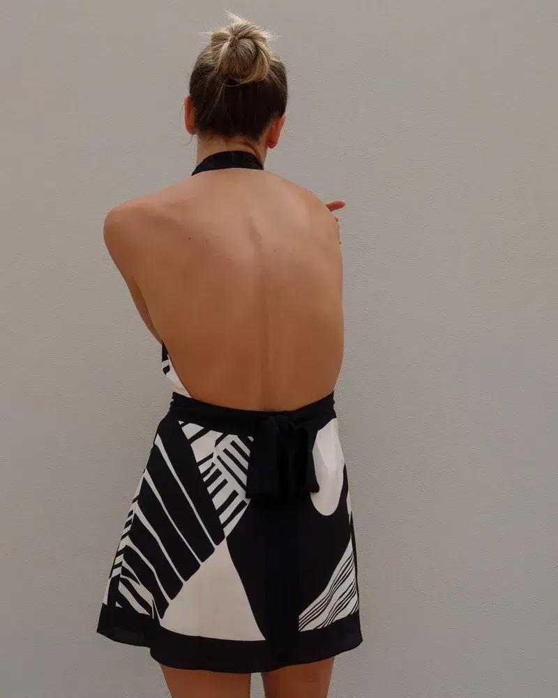 Sir the Label Realisme Wrap Halter Mini Dress Papier Print Size 1 / AU 8 - Image 5