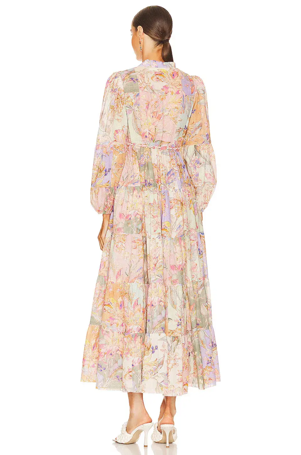 Zimmermann Cira Tiered Shirt Dress Patch Multi Floral Size 0 / AU 8 - Image 3