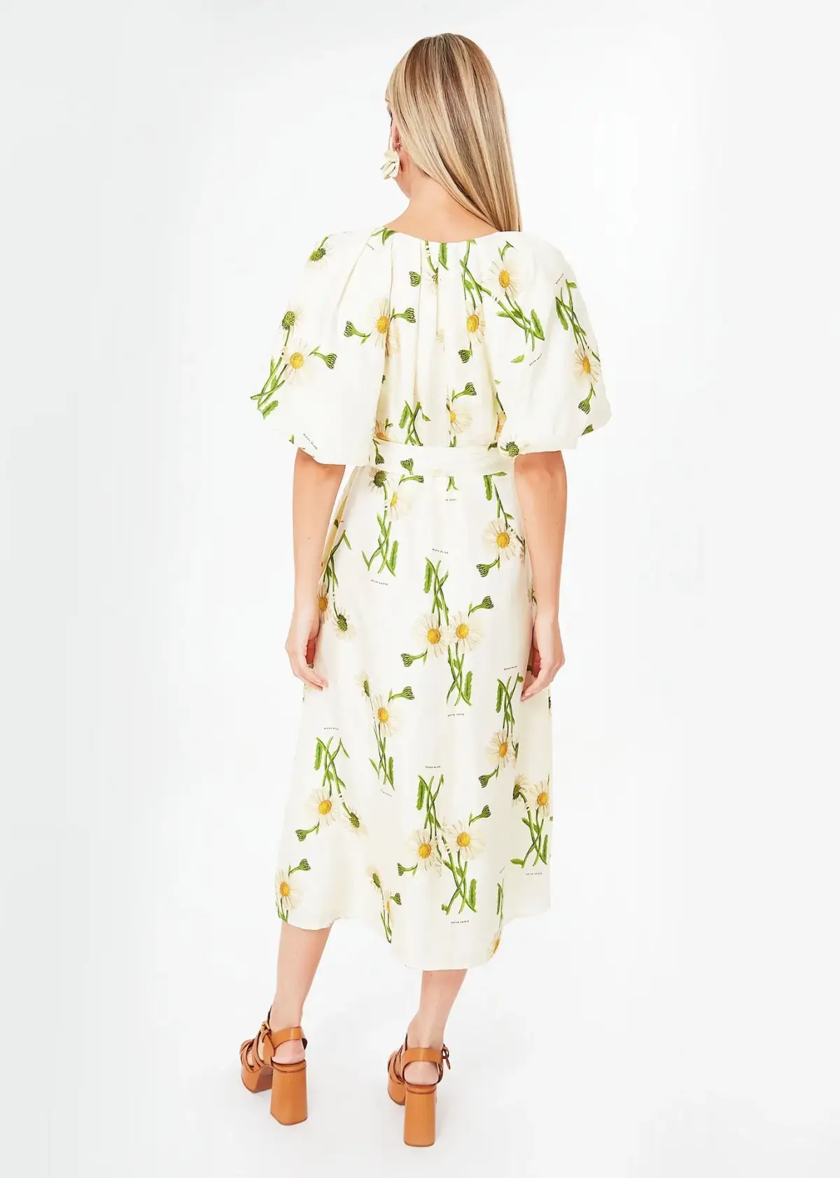 Oroton String Field Daisy Silk Midi Dress Floral Size 12 - Image 2
