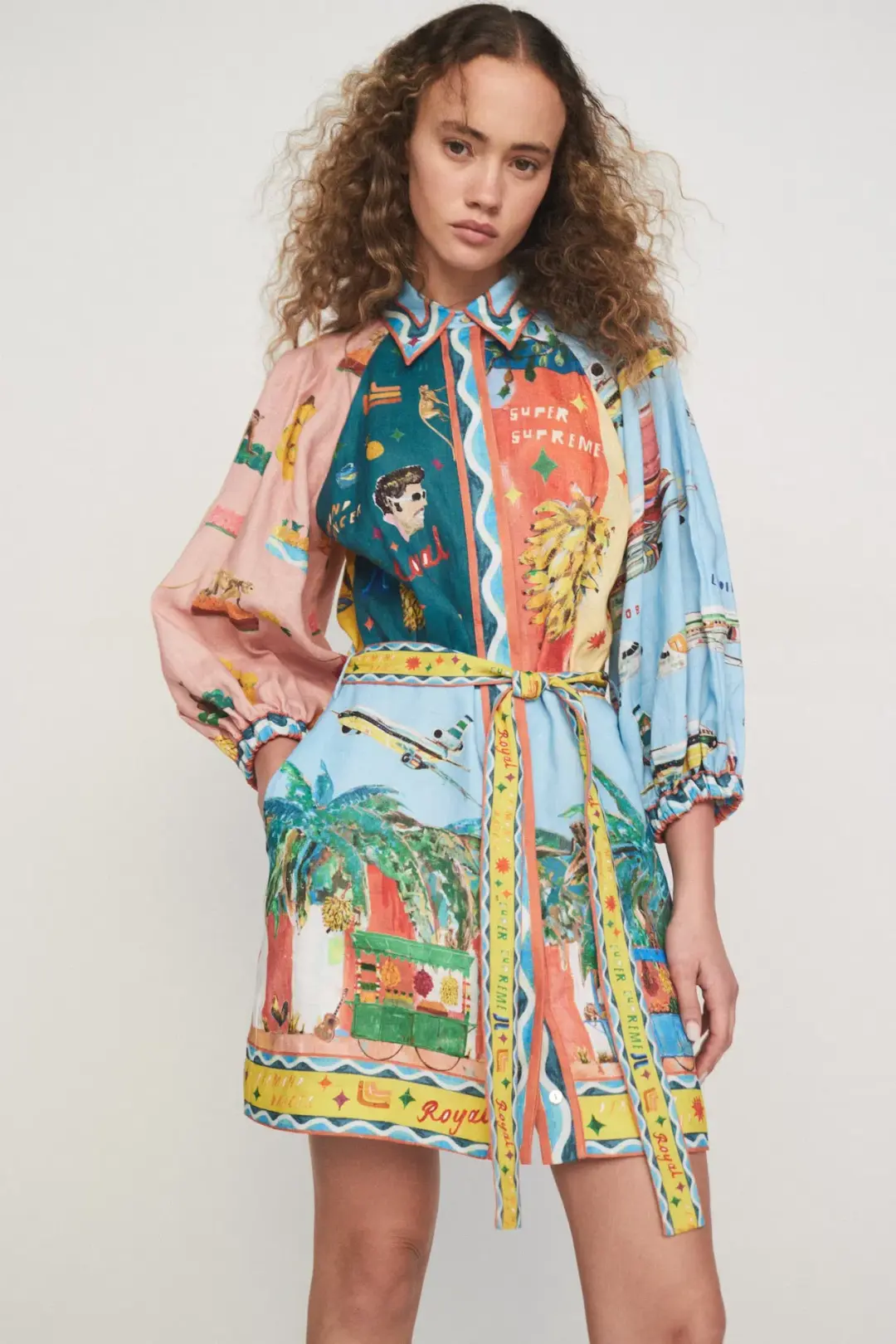 Alemais All Aboard Mini Dress Multi Size 6 for rent on The Volte - main image