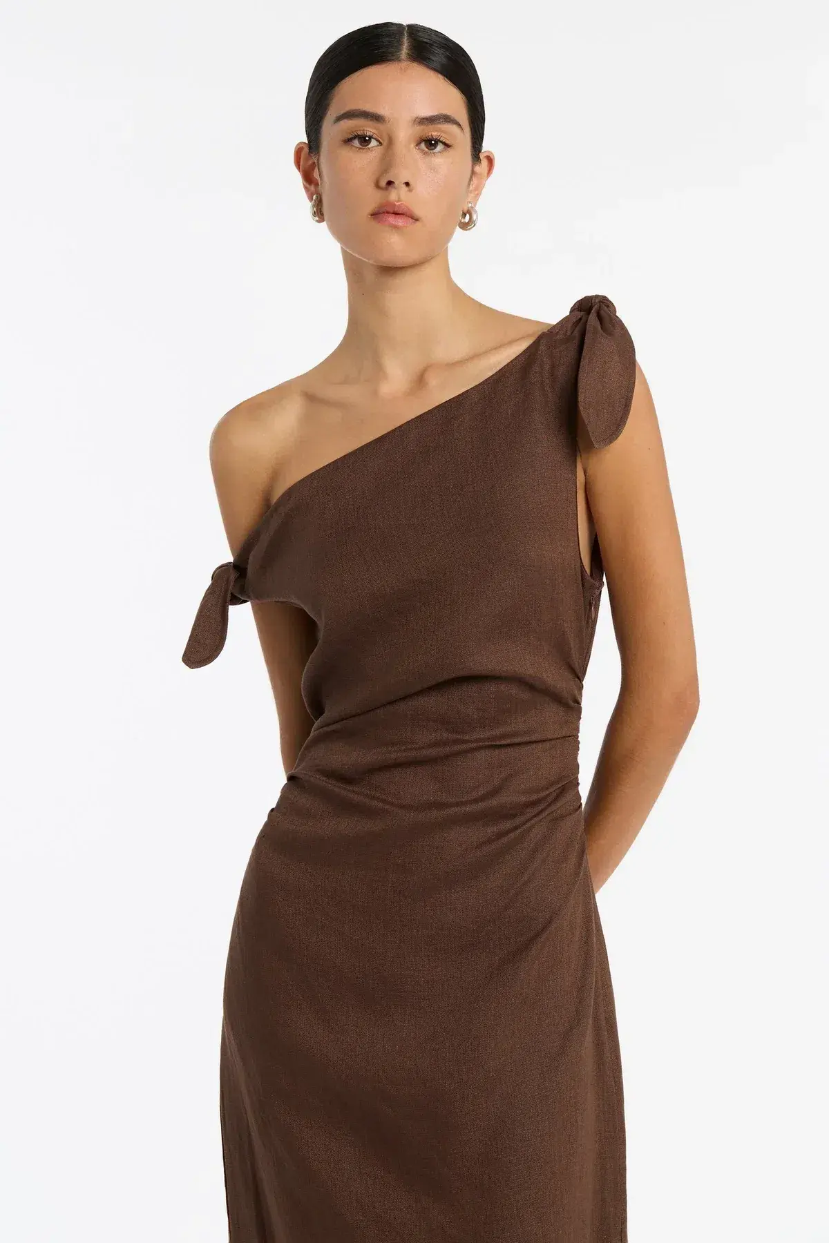 Sir The Label Bettina Off The Shoulder Dress Brown Size 6 - Image 2
