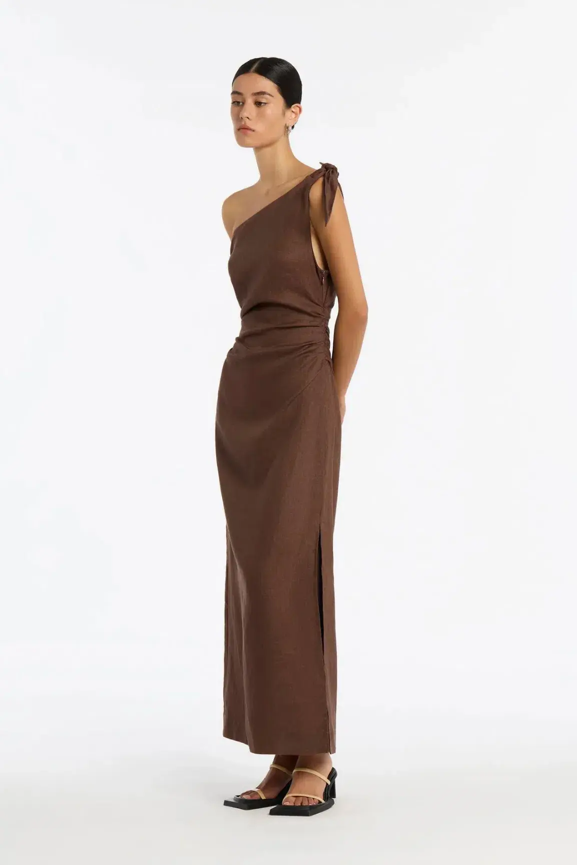 Sir The Label Bettina Off The Shoulder Dress Brown Size 6 - Image 4