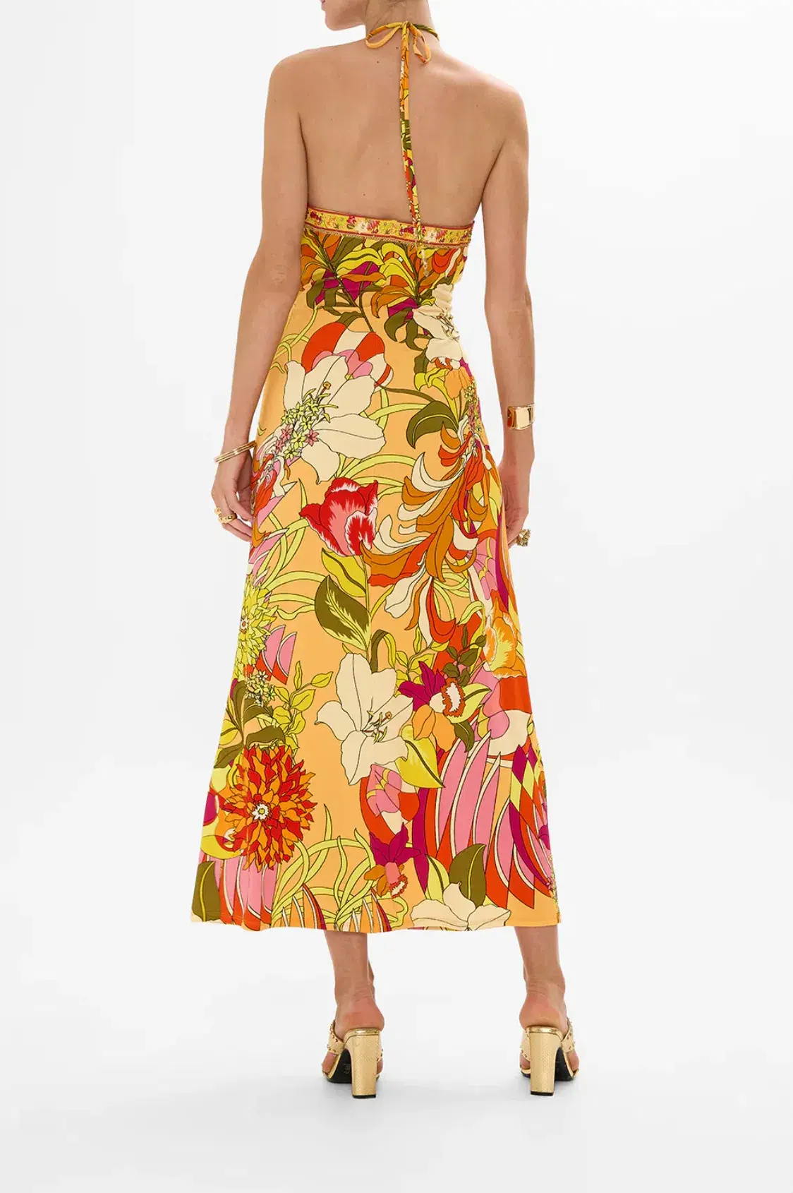 Camilla Long Jersey Halter Dress The Flower Child Society Size XXS / AU 6 - Image 2