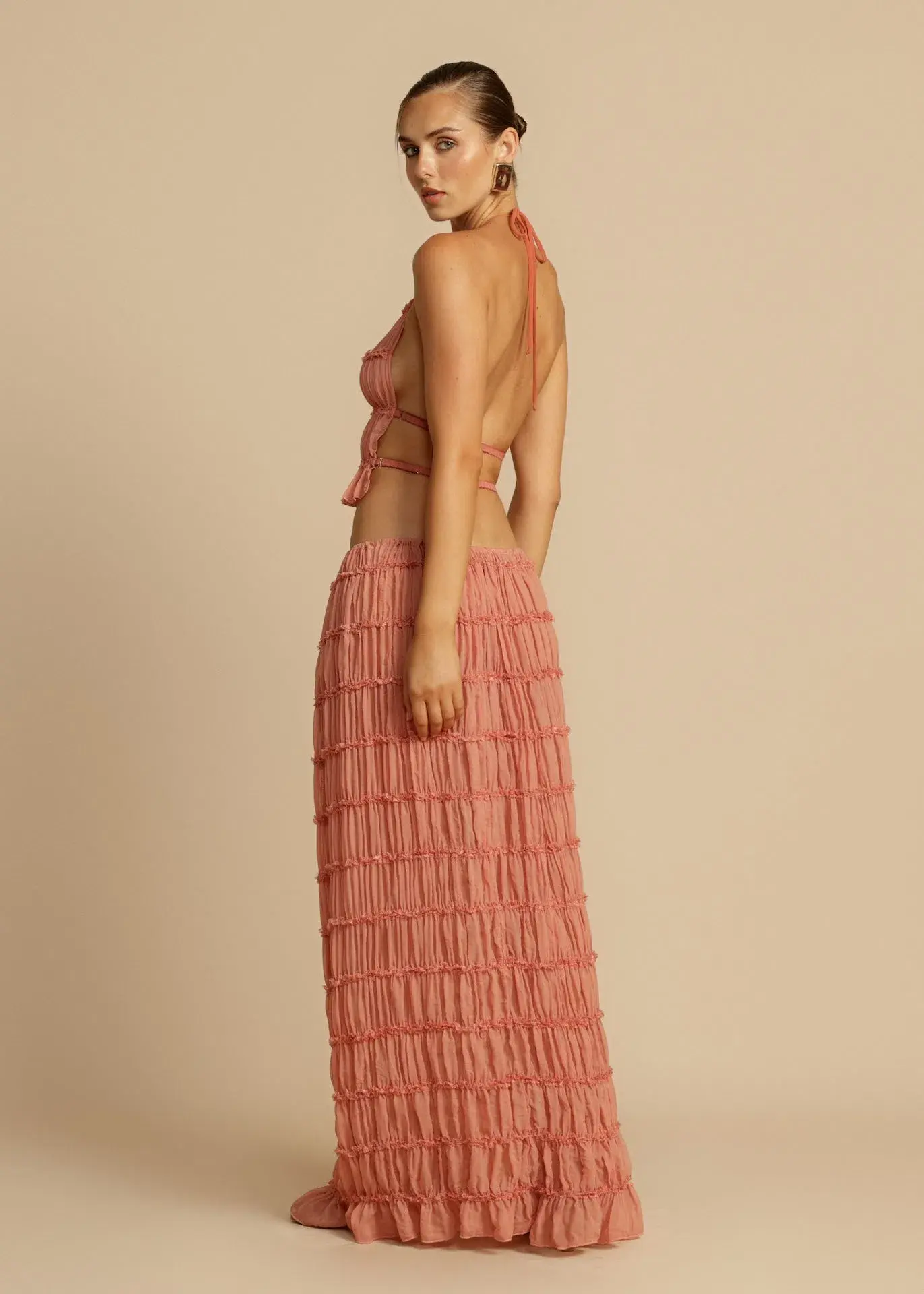 Arcina Ori Juliette Halter and Skirt Set in Peach Size M / AU 10 - Image 4