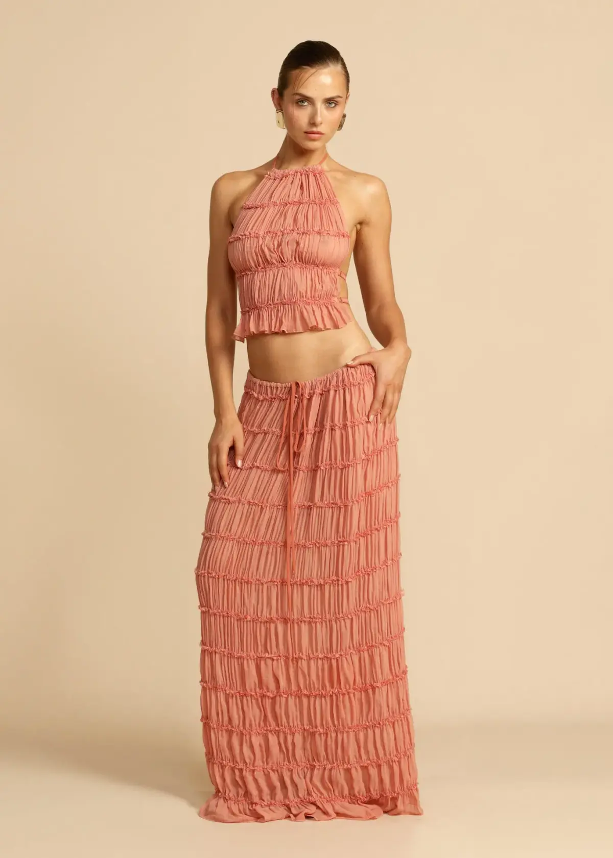 Arcina Ori Juliette Halter and Skirt Set in Peach Size M / AU 10 - Image 2