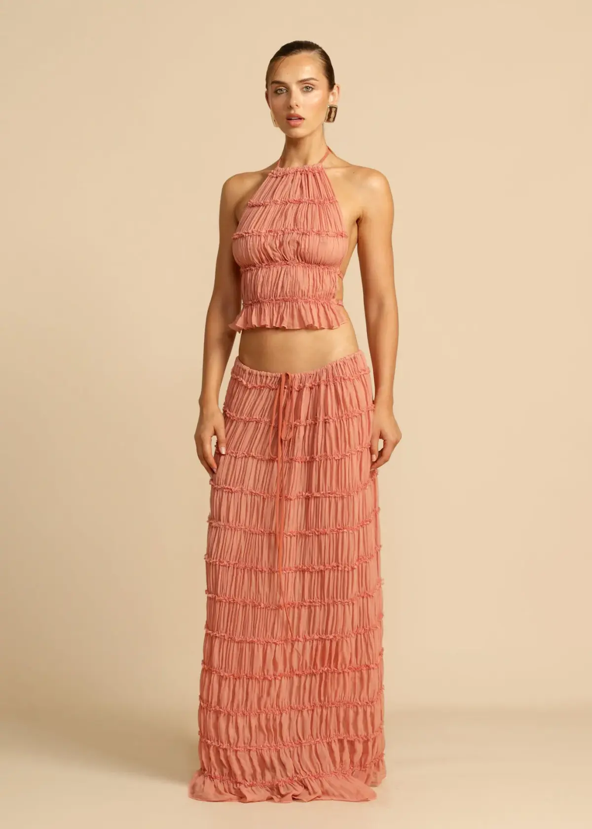 Arcina Ori Juliette Halter and Skirt Set in Peach Size M / AU 10 - Image 1
