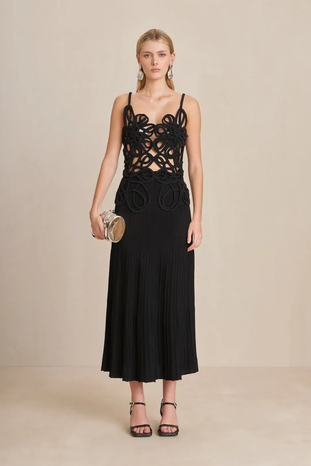 Cult Gaia Nalda Knit Midi Dress in Black Size XS / AU 6 for rent on The Volte - main image