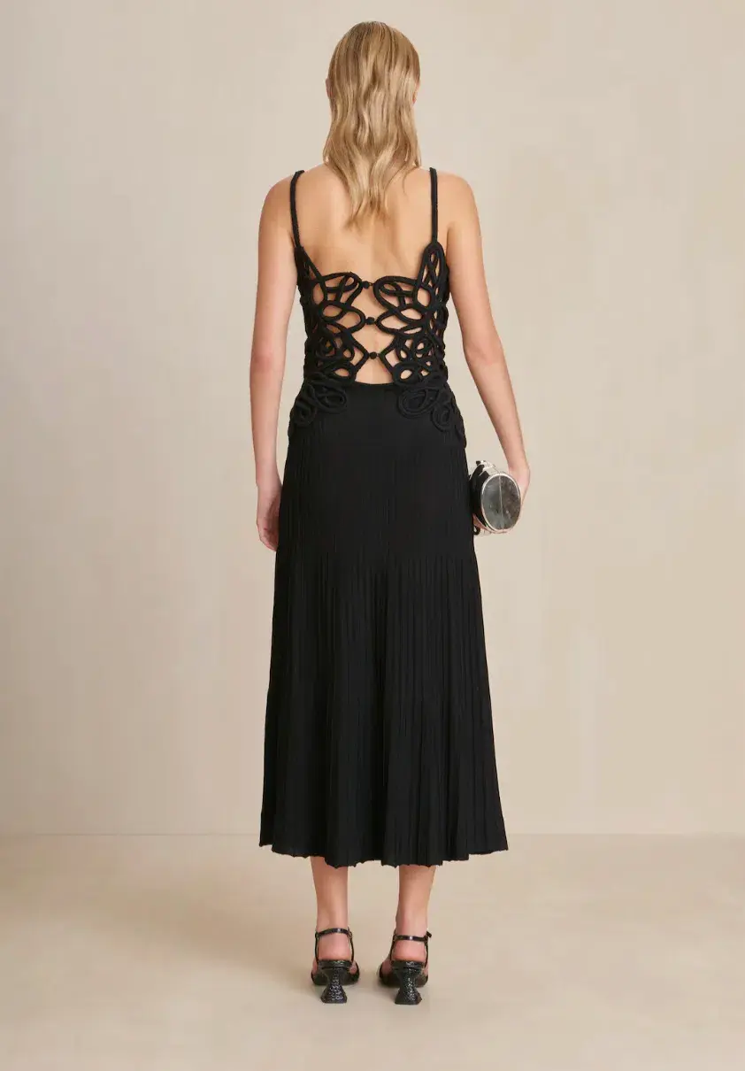 Cult Gaia Nalda Knit Midi Dress in Black Size XS / AU 6 - Image 4