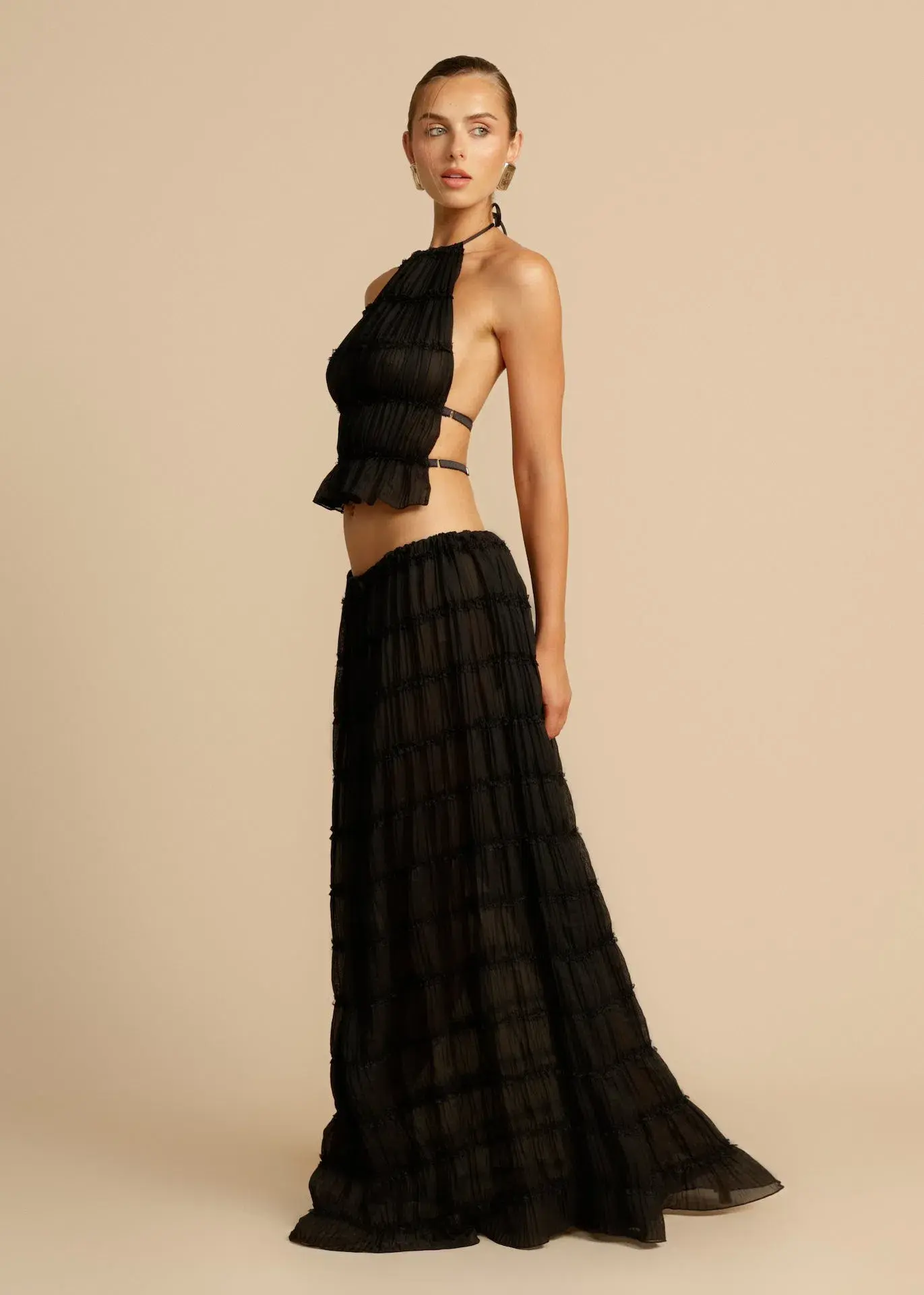 Arcina Ori Juliette Halter Top & Maxi Skirt Set in Black Size S (6-10 AU) - Image 8