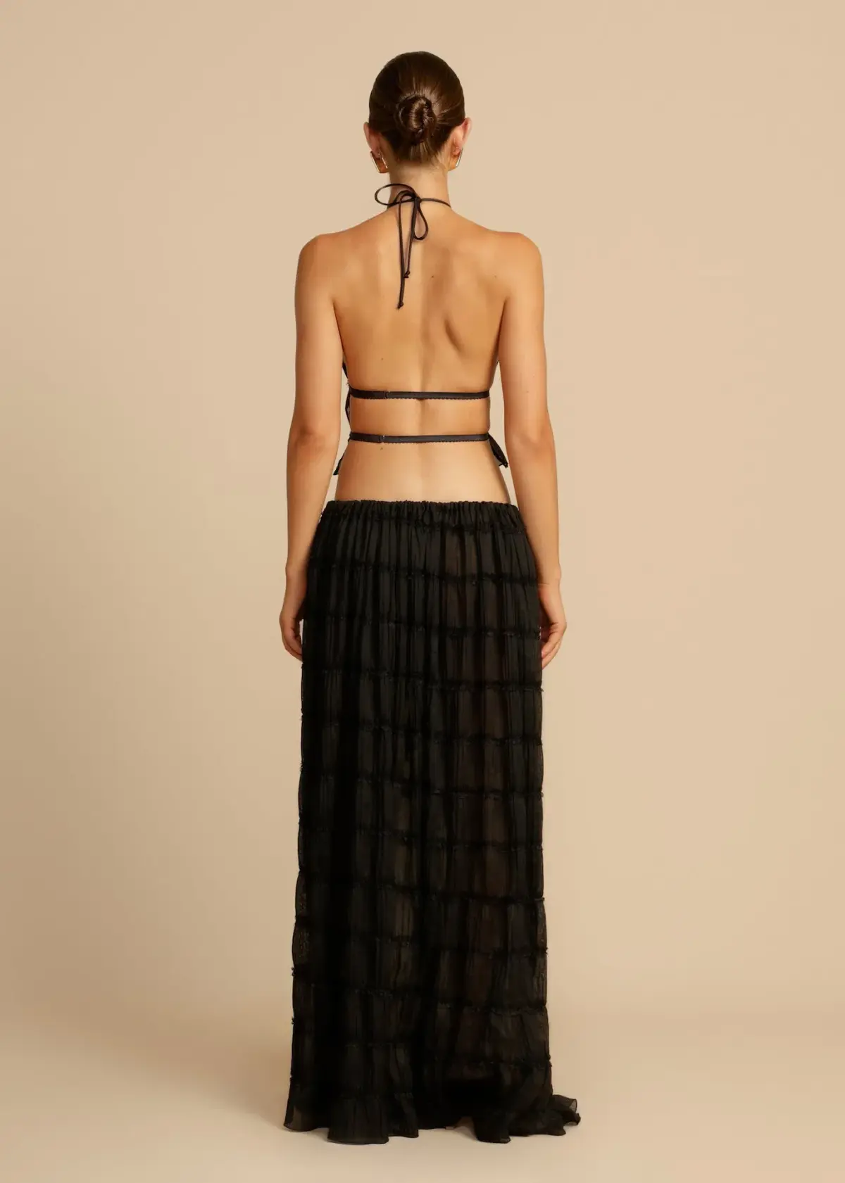Arcina Ori Juliette Halter Top & Maxi Skirt Set in Black Size S (6-10 AU) - Image 3