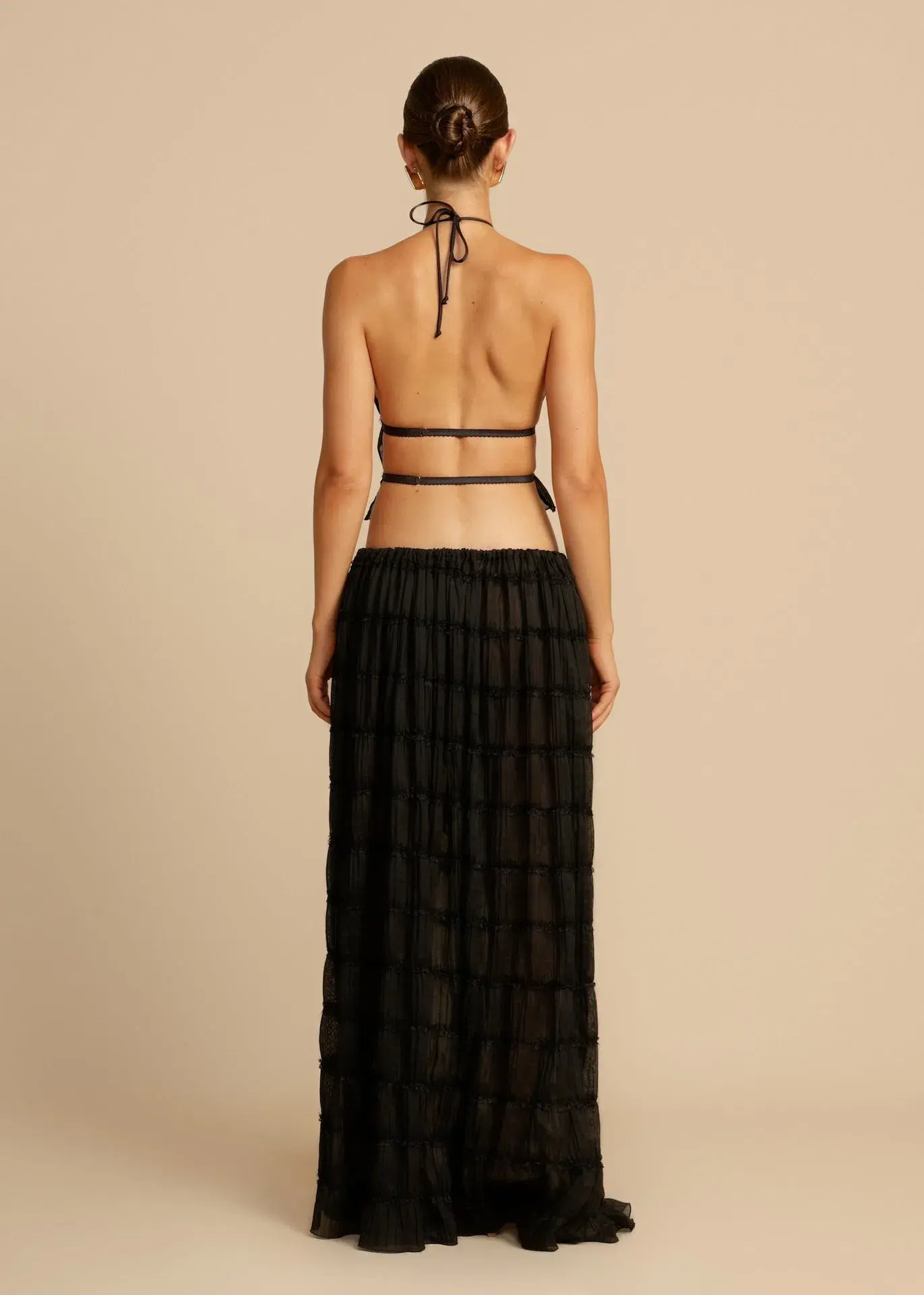 Arcina Ori Juliette Halter Top & Maxi Skirt Set in Black Size S (6-10 AU) - Image 3