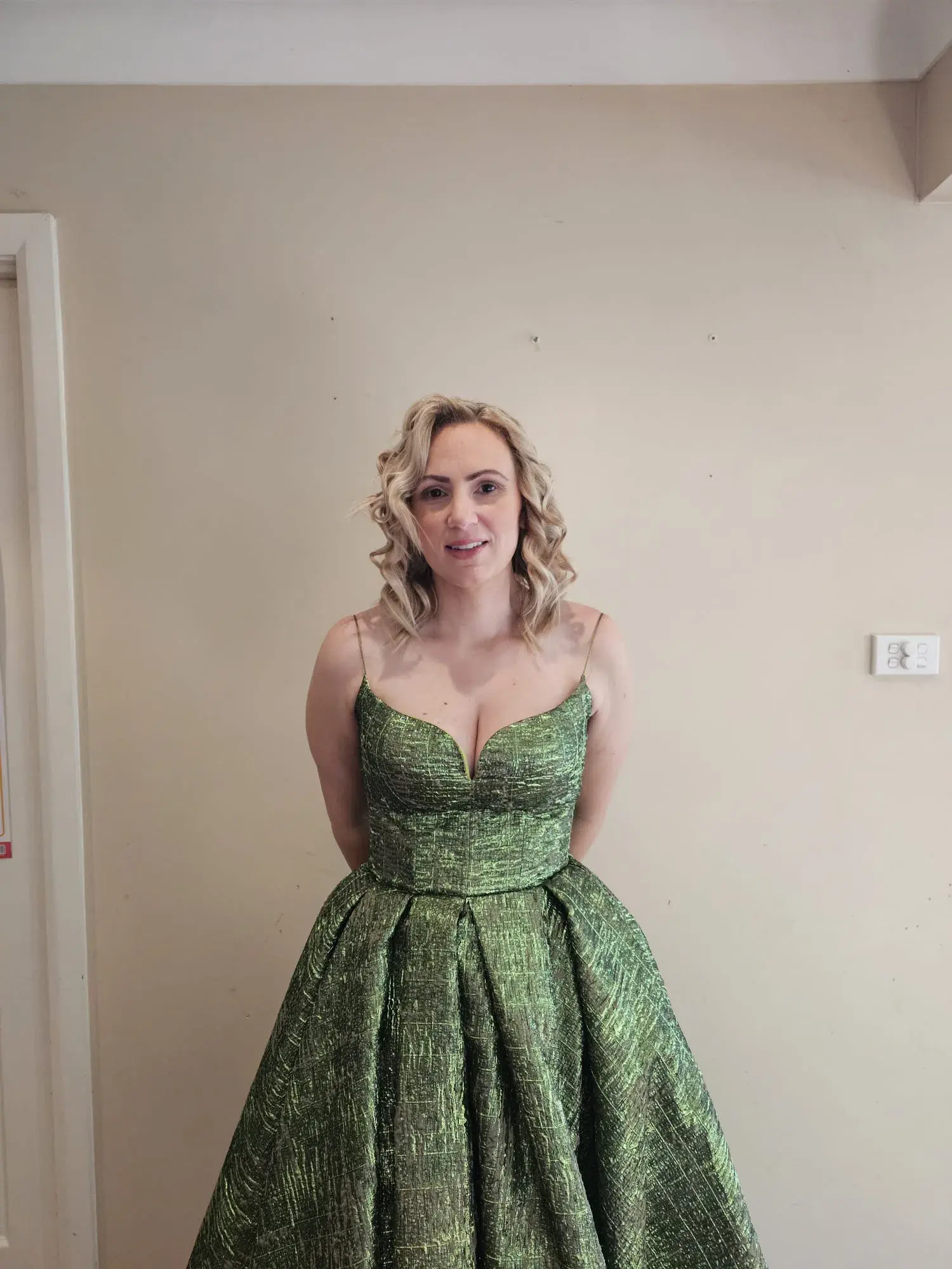 Lia Stubbla Lizard Ball Gown Green Size 12 - Image 9