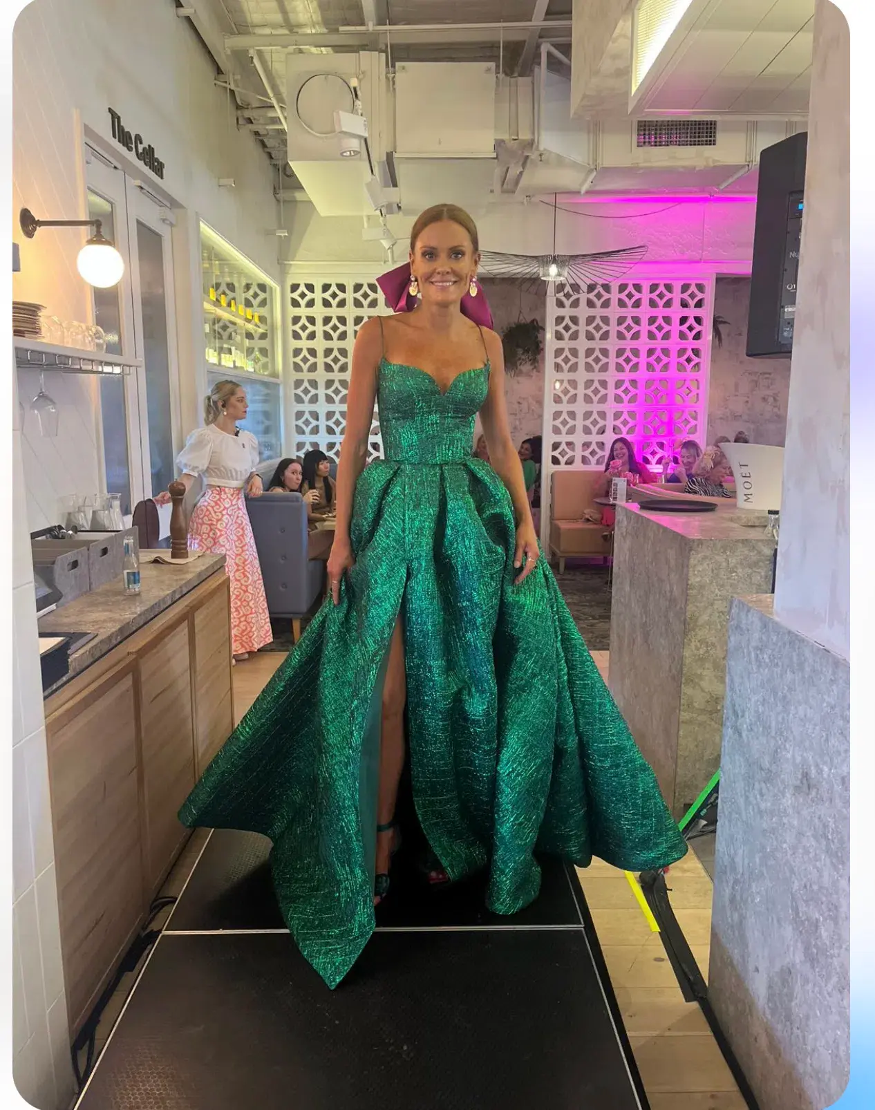 Lia Stubbla Lizard Ball Gown Green Size 12 - Image 2