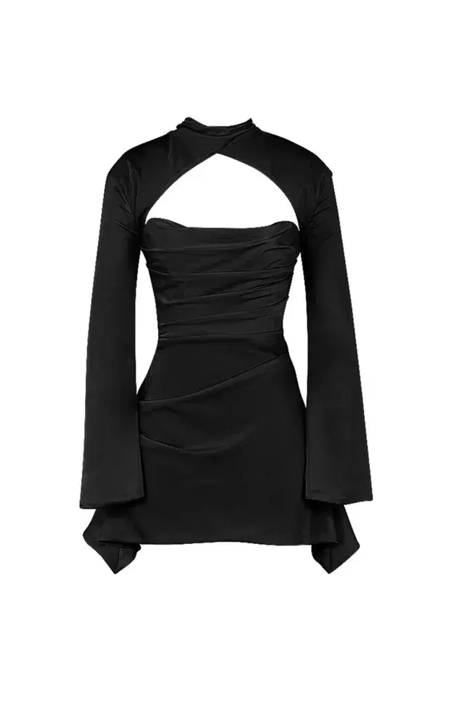 House Of CB Toira Dress Black Size L/ Au 12 - Image 4