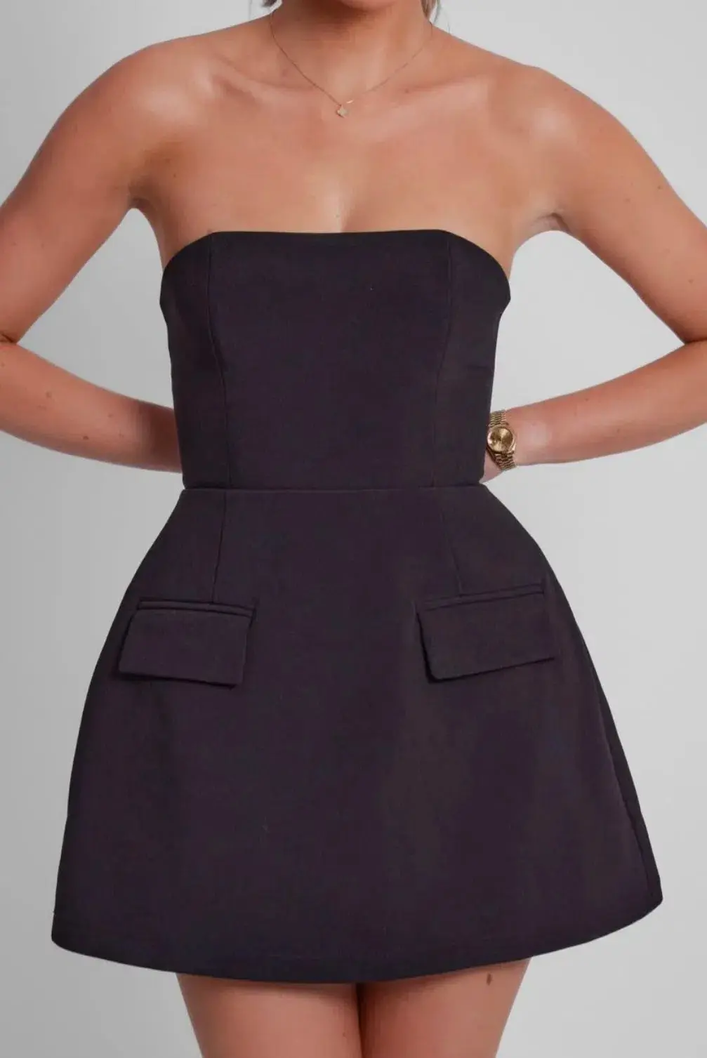 Odd Muse Ultimate Strapless Mini Dress Black  Size 6 - Image 4