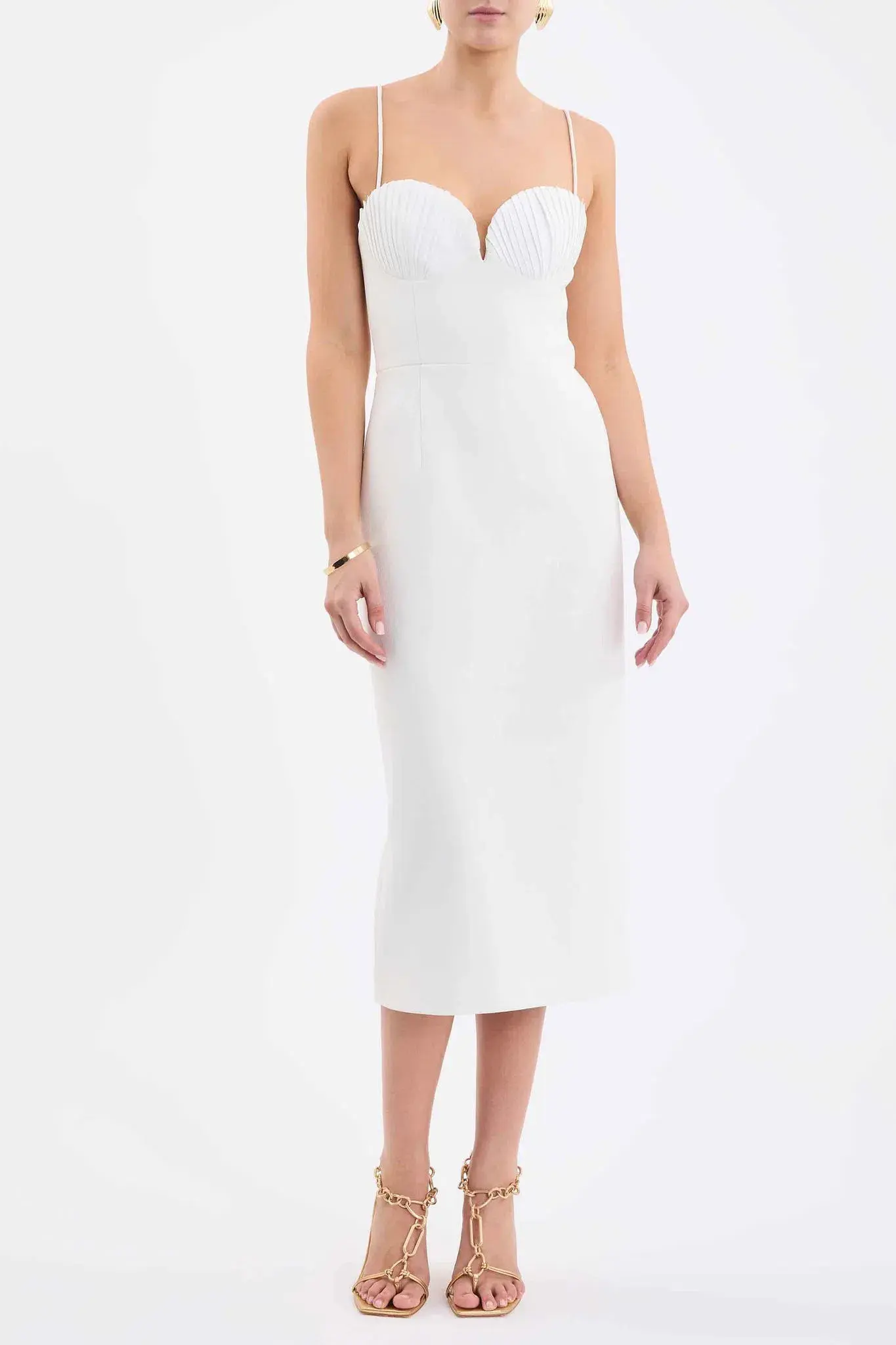Rebecca Vallance Cora Midi Dress in Ivory / White Size 10 - Image 1
