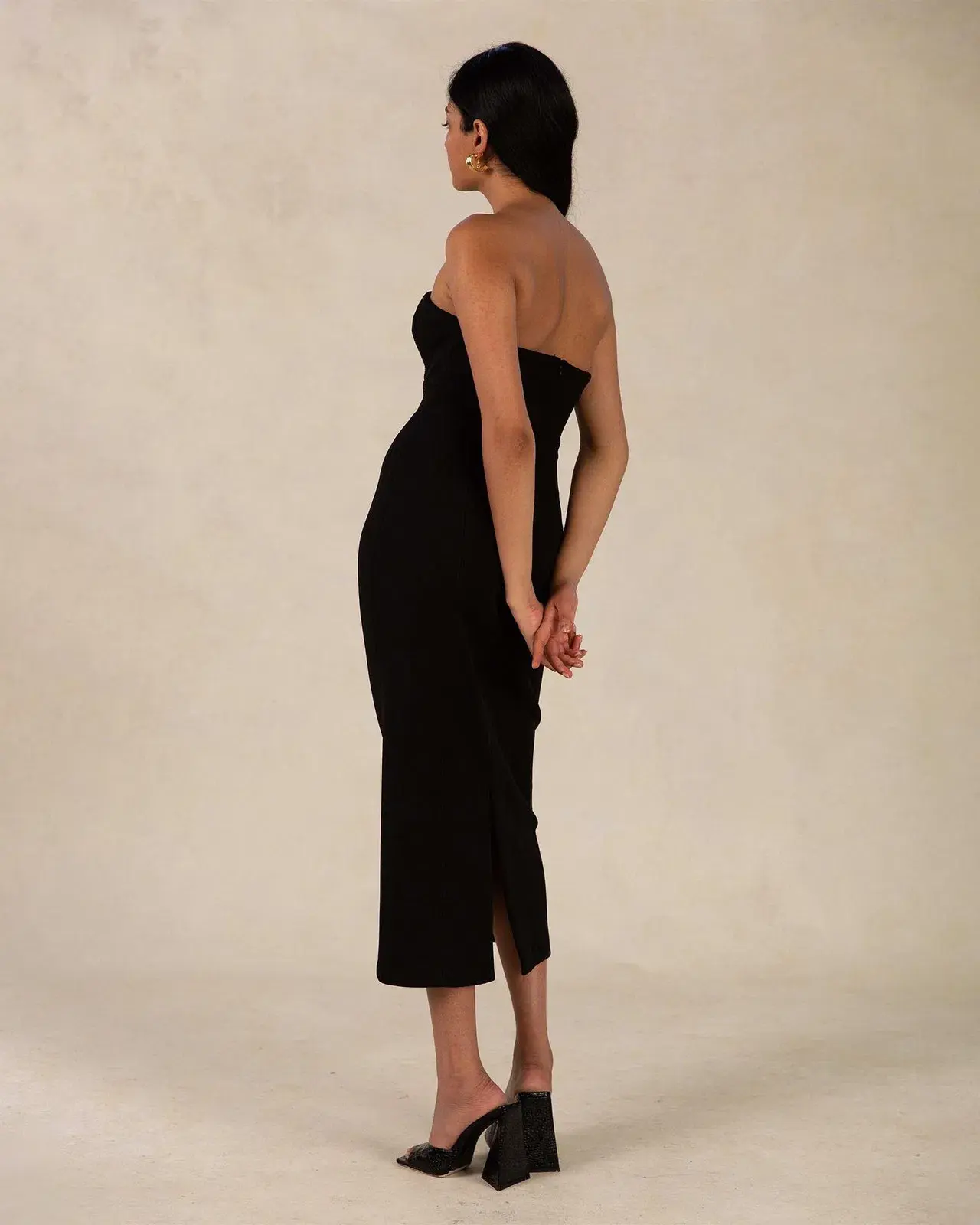 Misha Elin Midi Dress Black Size 10/M - Image 2