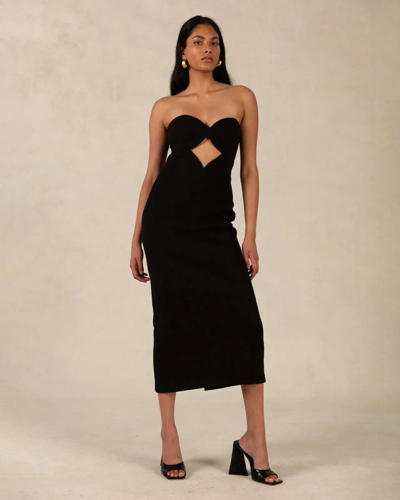 Misha Elin Midi Dress Black Size 10/M - Image 1