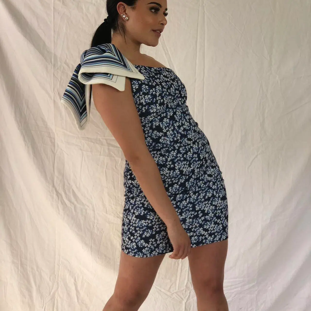By Johnny Sculpture Sleeve Mini Dress Floral Size AU 8 - Image 1