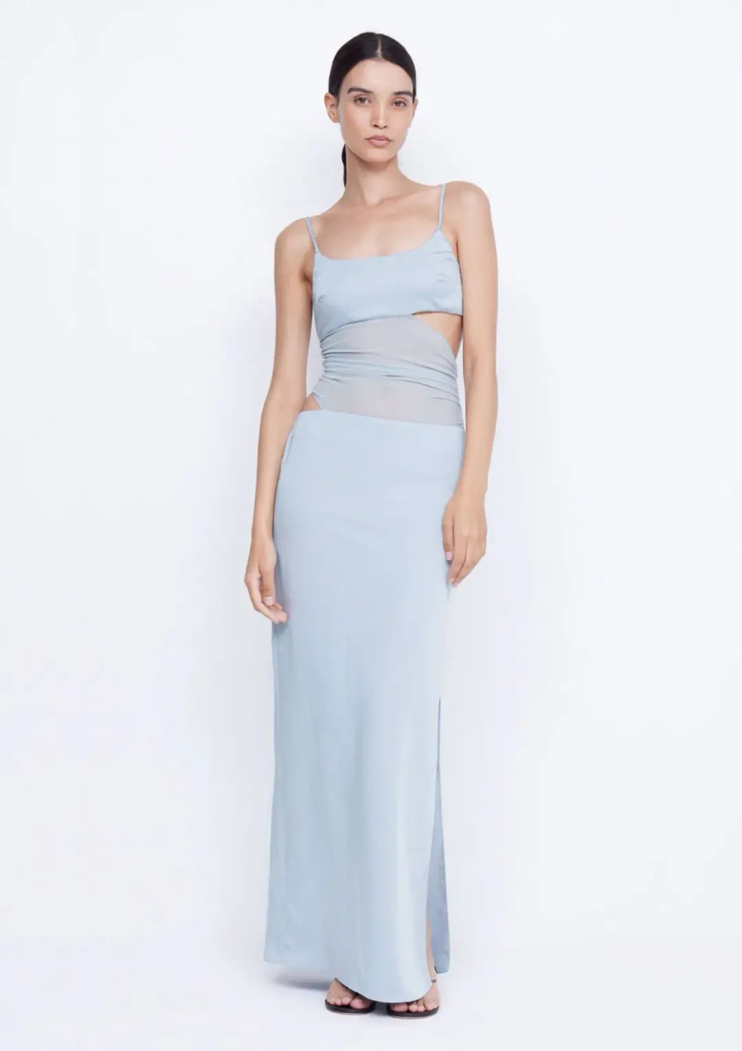 Bec & Bridge Mari Lou Asym Maxi Dress Dove Blue Size 10 for rent on The Volte - main image