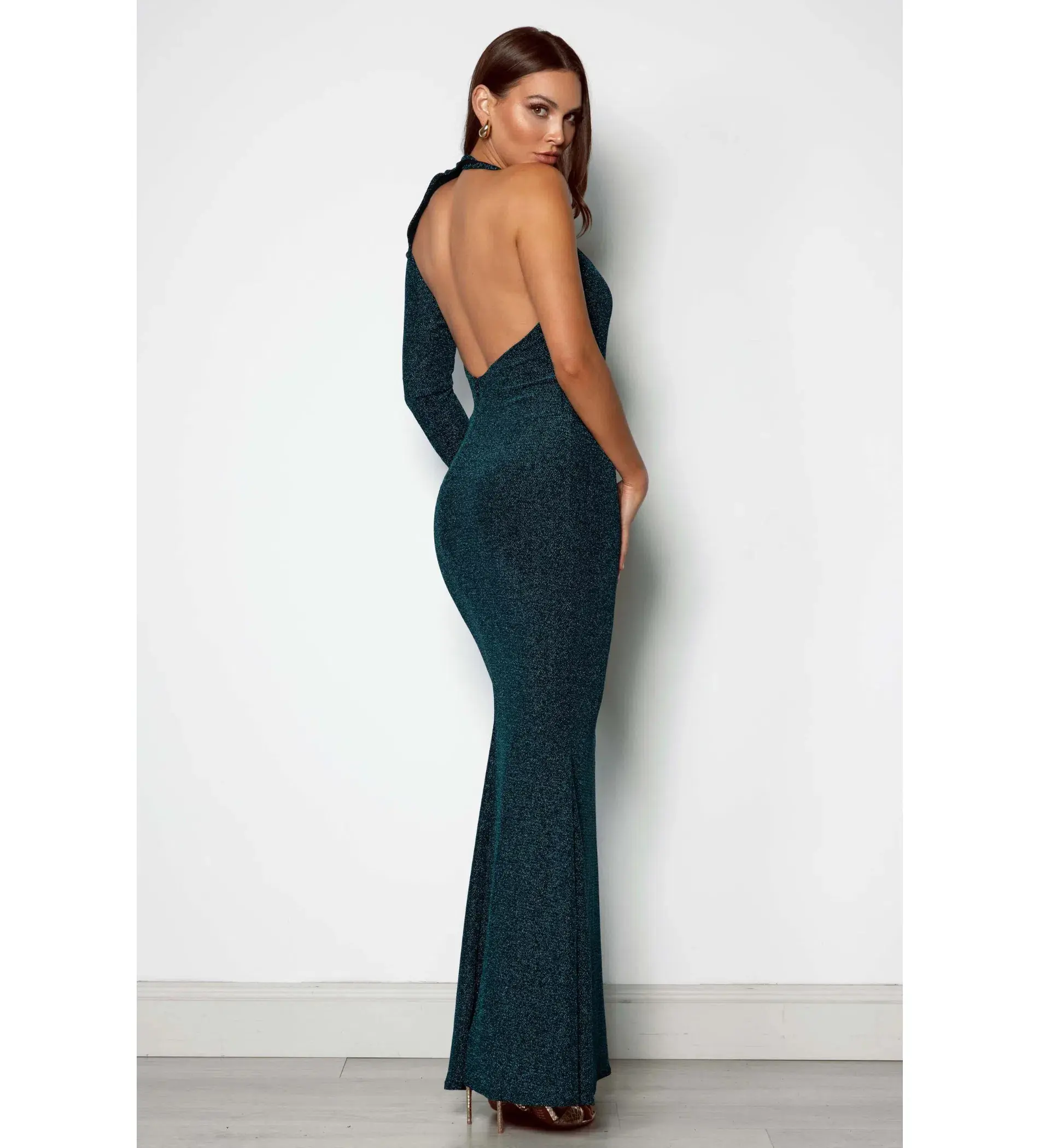 Elle Zeitoune Pia Emerald Maxi Dress Green Size AU 8  - Image 3