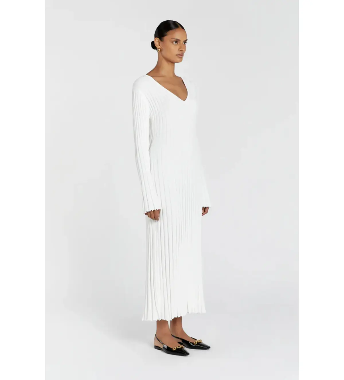 Dissh Reign White Sleeved Knit Midi Dress Size S / AU 8 - Image 4