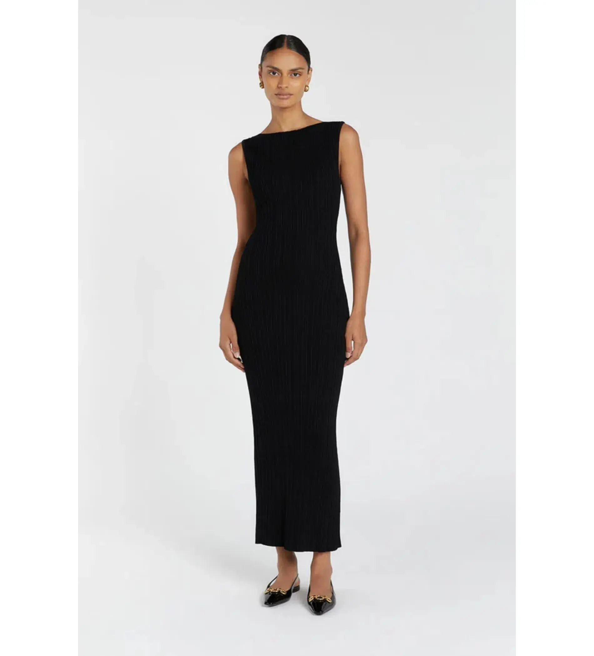 Dissh Sienna Black Knit Midi Dress Size M / AU 10 - Image 1