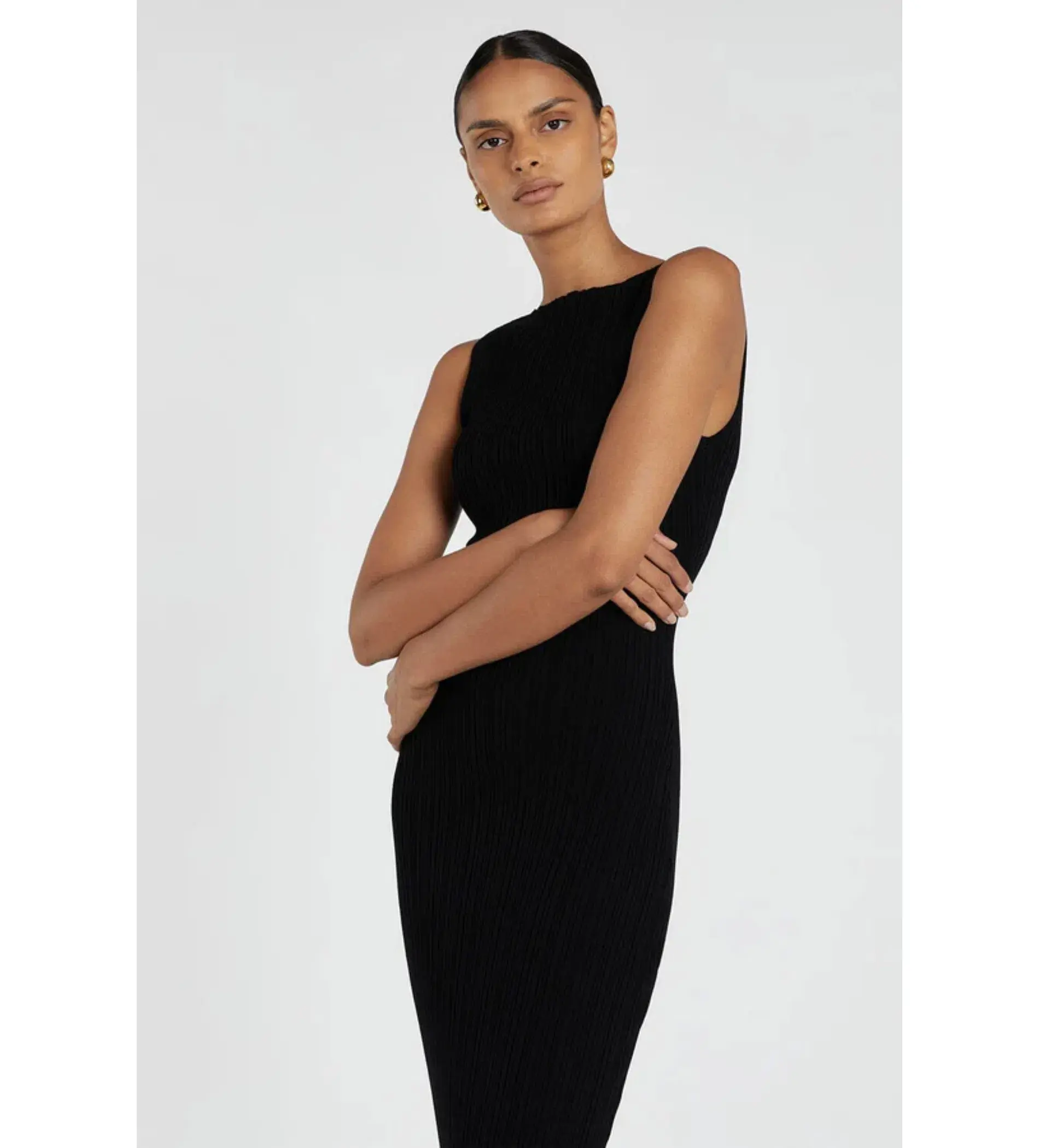 Dissh Sienna Black Knit Midi Dress Size M / AU 10 - Image 4