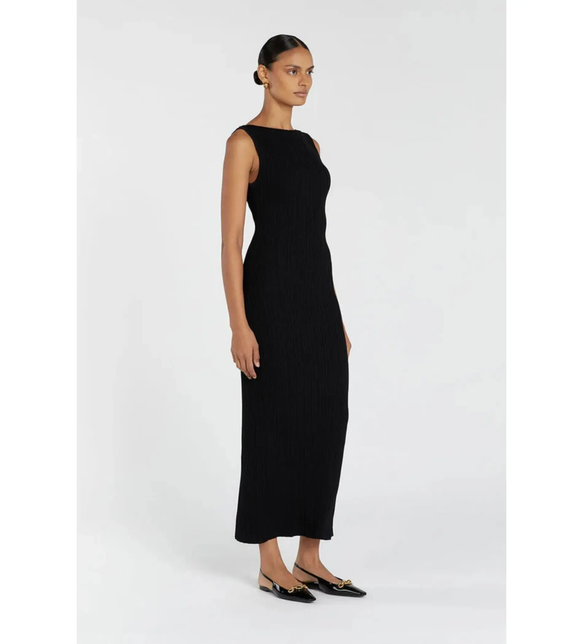 Dissh Sienna Black Knit Midi Dress Size M / AU 10 - Image 3