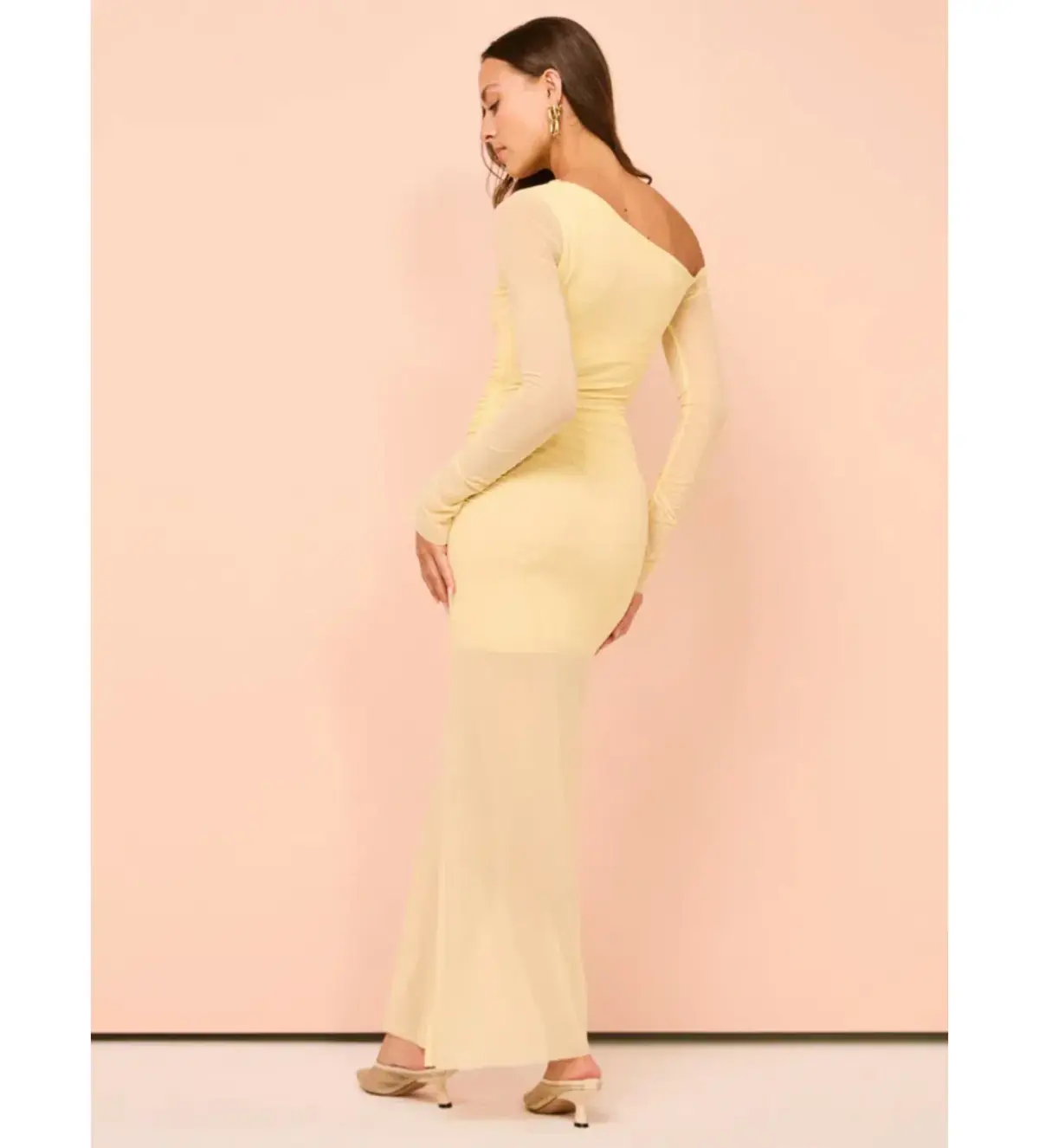 Bec & Bridge Fae Asym Long Sleeve Midi Dress in Butter Yellow Size S / AU 8 - Image 5