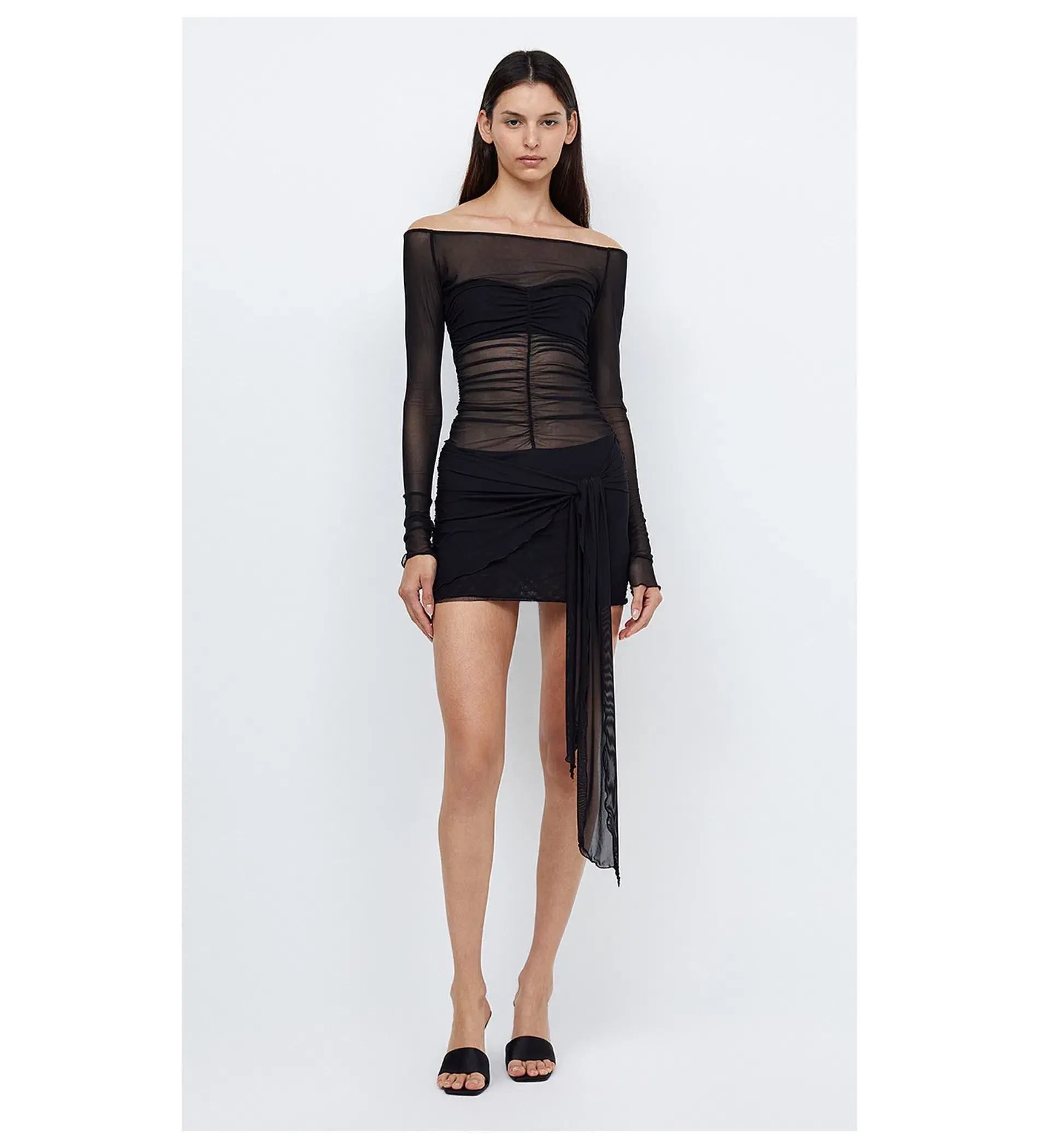Bec & Bridge Marina Long Sleeve Mini Dress Black Size XS / AU 6 - Image 1