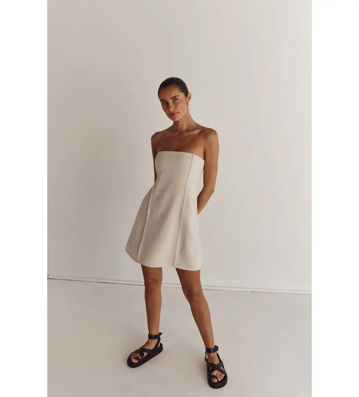 Dissh Rowan Bone Strapless Mini Dress Size AU 10 - Image 1