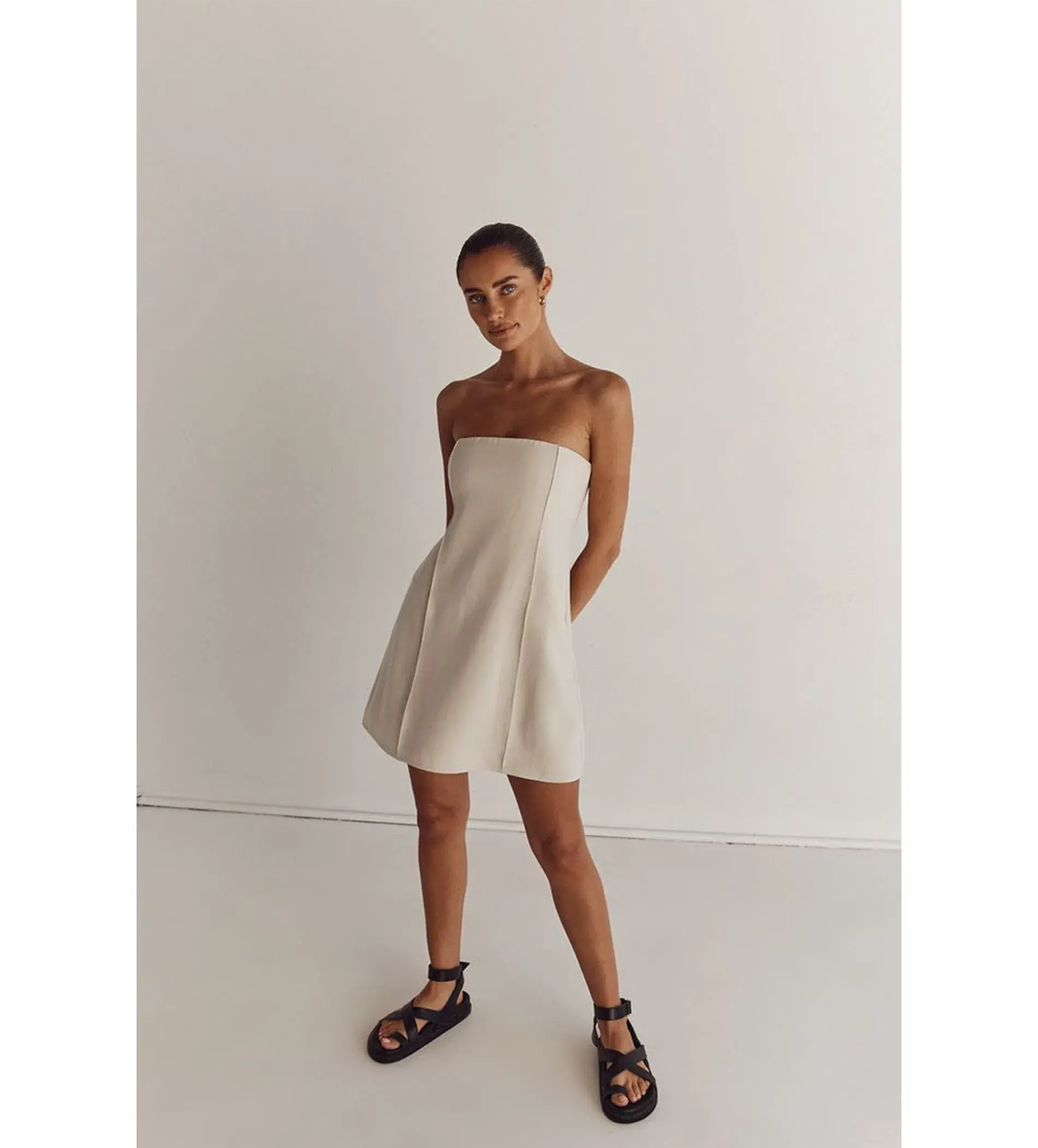 Dissh Rowan Bone Strapless Mini Dress Size AU 10 - Image 1