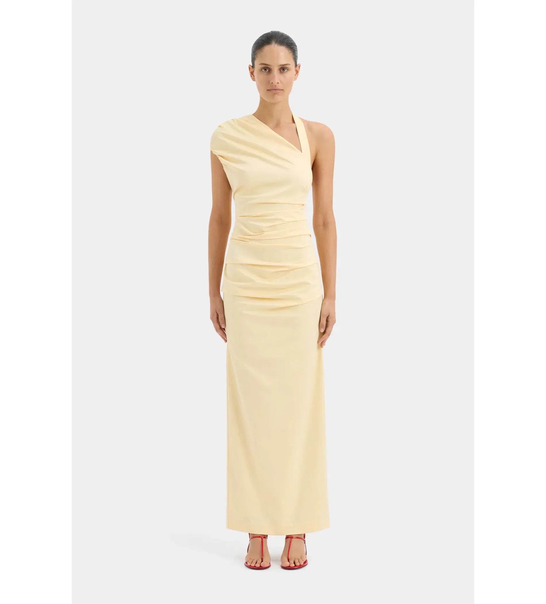 Sir The Label Giacomo Gathered Gown in Butter Size AU 10 - Image 1