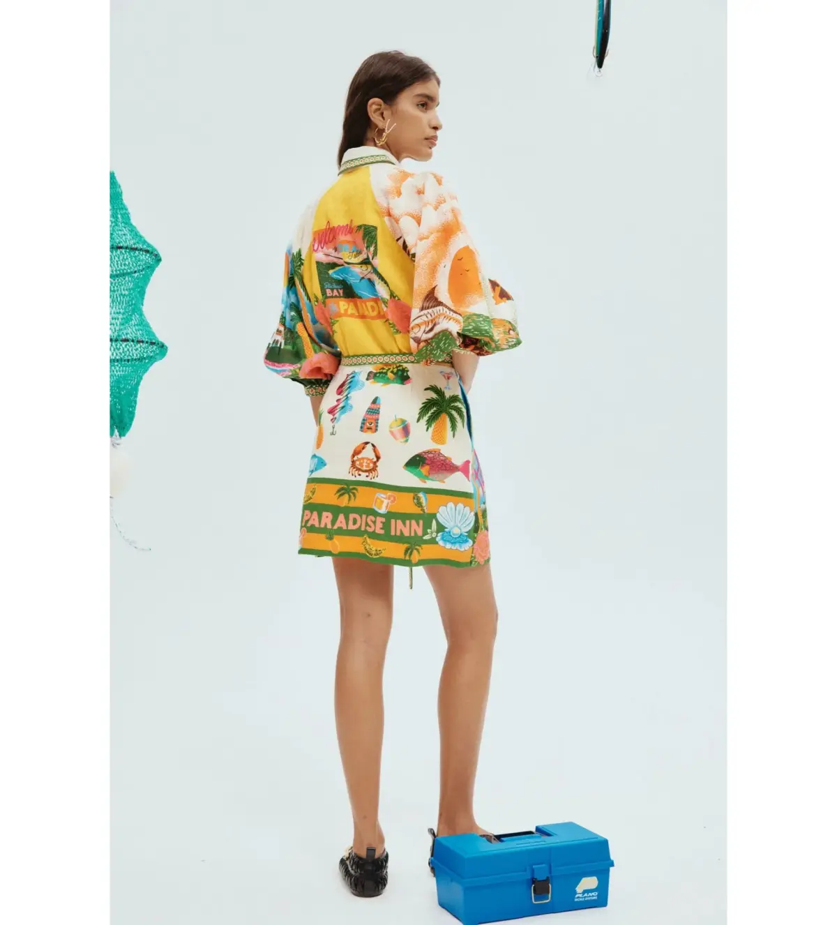 Alemais Paradiso Mini Dress Multi Print Size AU 10 - Image 4