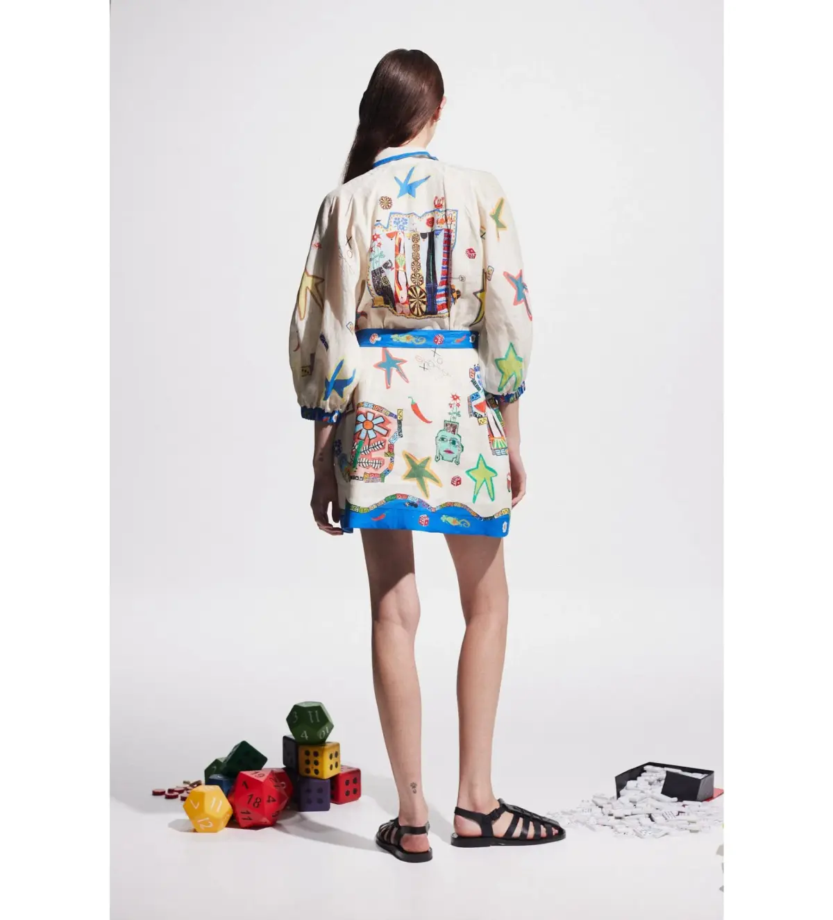 Alemais Players Mini Dress Multi Print Size AU 12 - Image 5