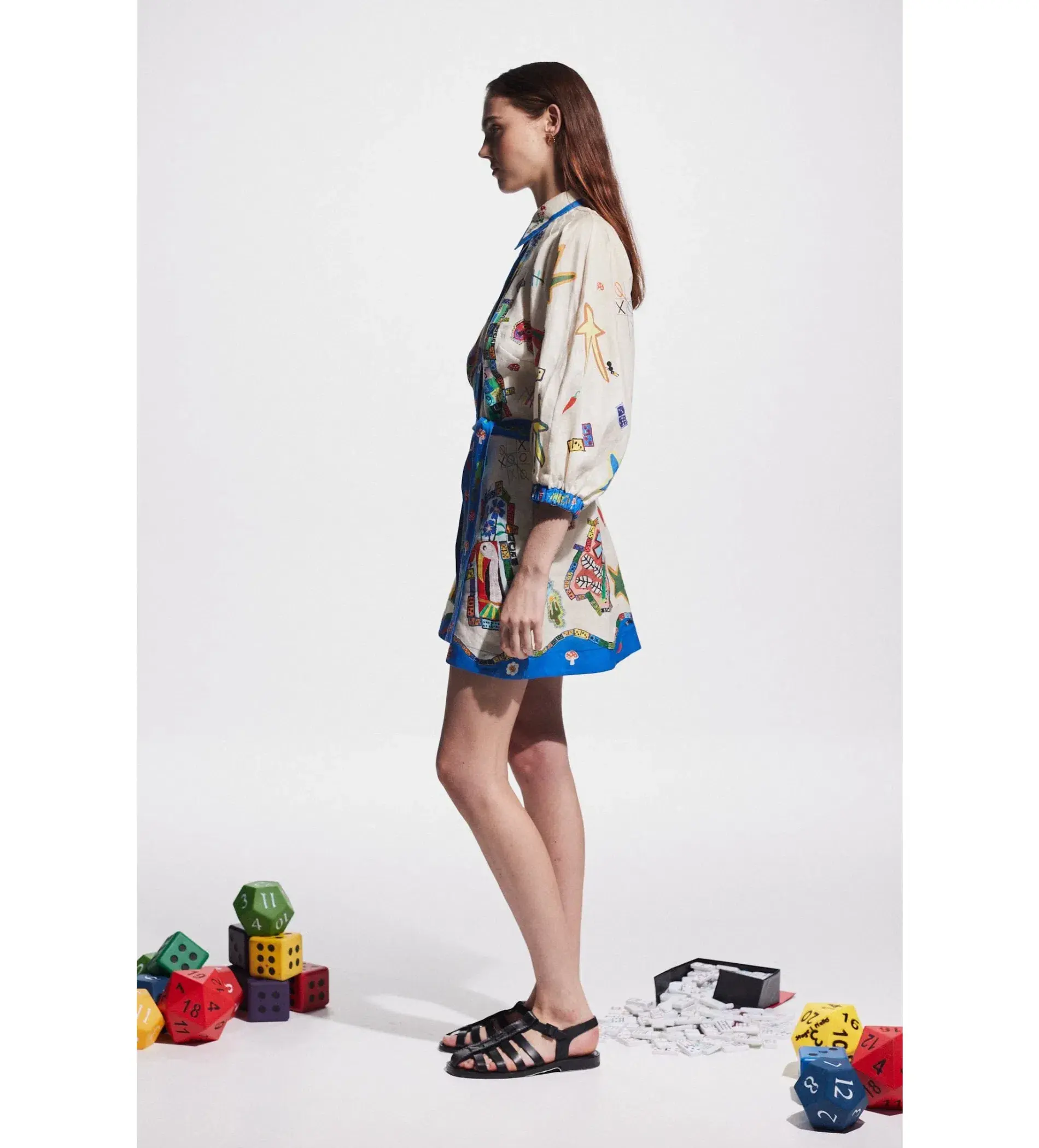 Alemais Players Mini Dress Multi Print Size AU 12 - Image 4