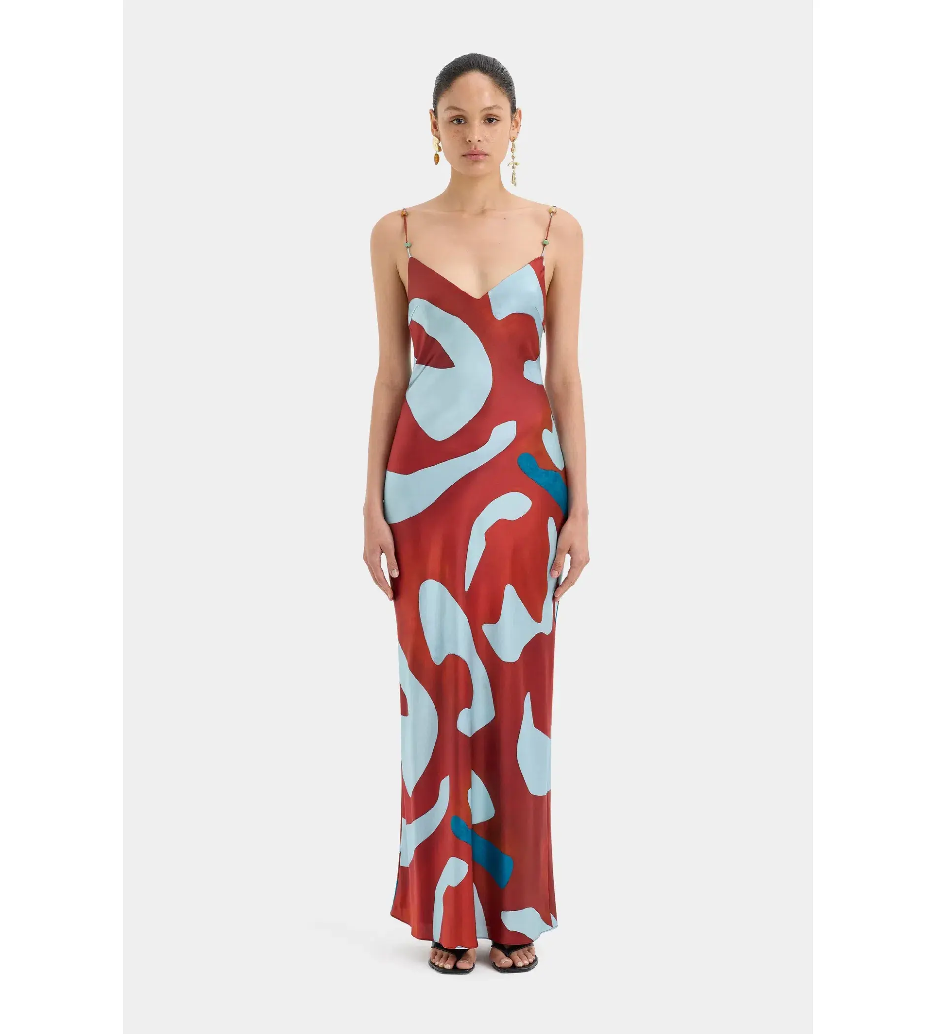 Sir The Label Frankie Slip Maxi Dress in Ruby Reflection Size AU 6 - Image 1