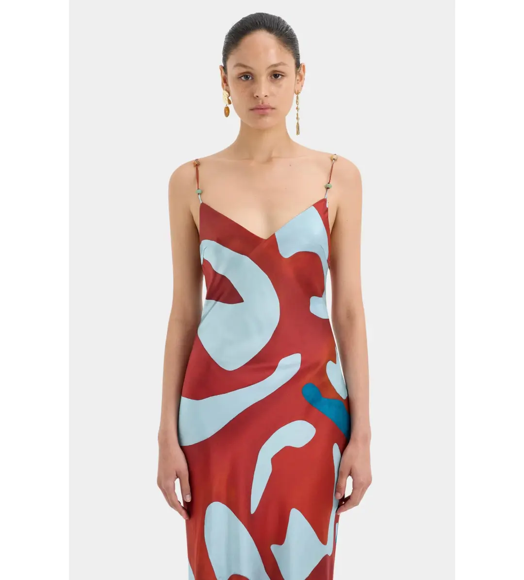 Sir The Label Frankie Slip Maxi Dress in Ruby Reflection Size AU 6 for rent on The Volte - main image