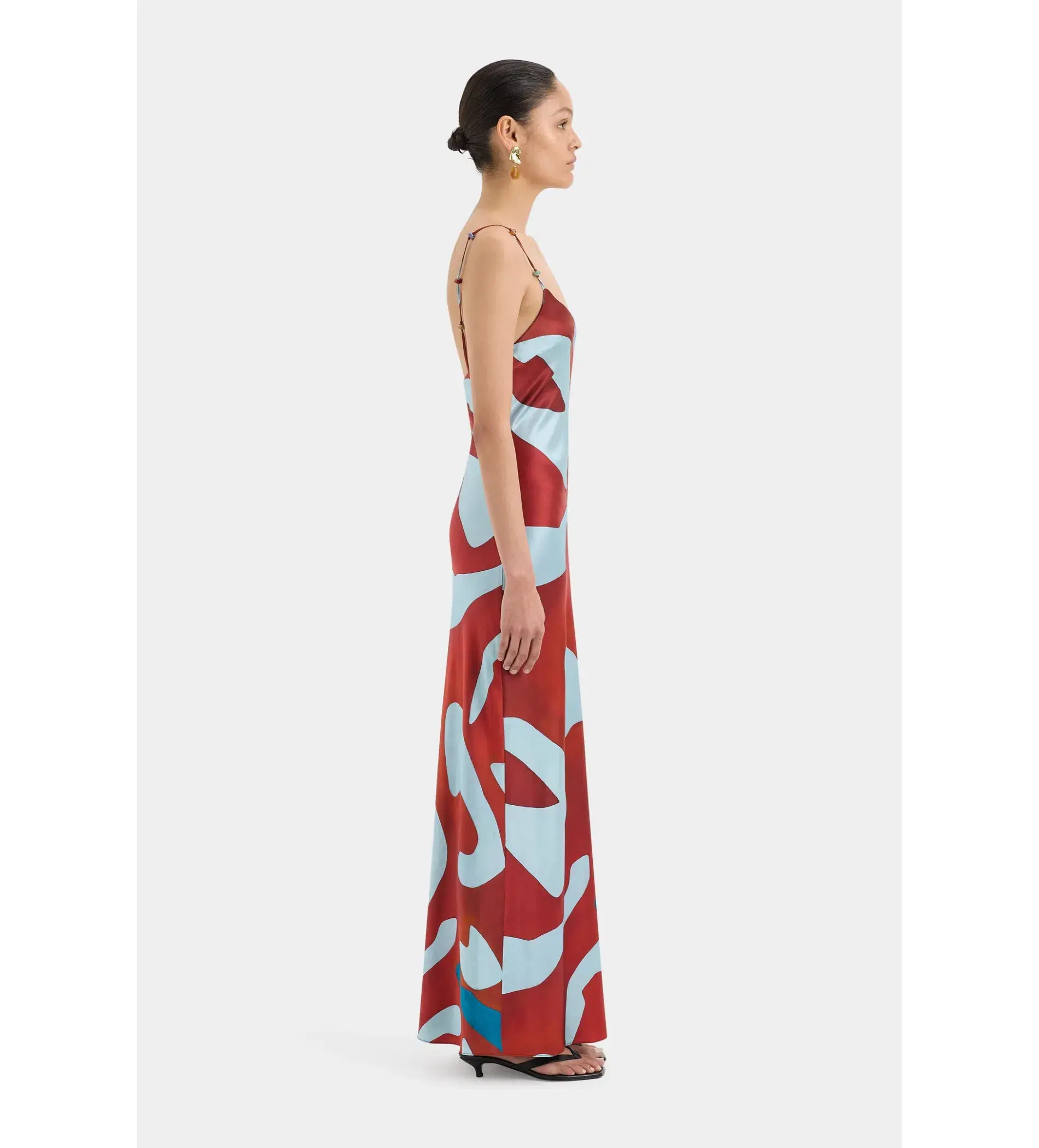 Sir The Label Frankie Slip Maxi Dress in Ruby Reflection Size AU 6 - Image 3