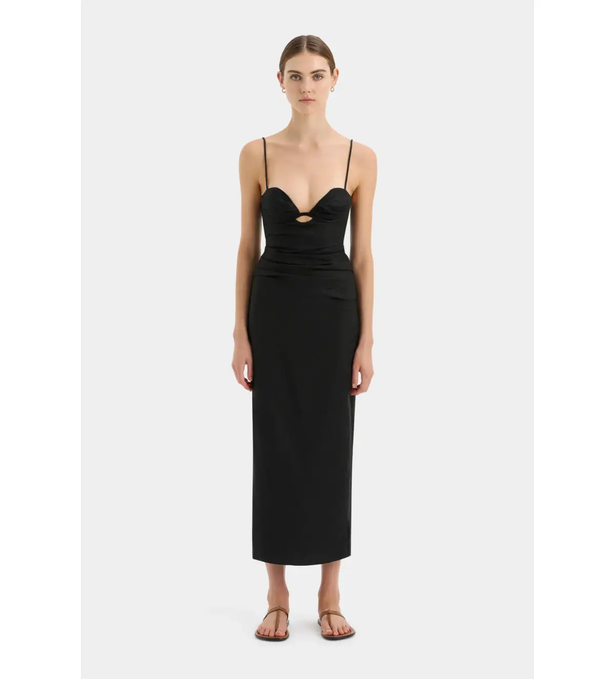 Sir The Label Noemi Balconette Midi Dress Black Size AU 10 - Image 1