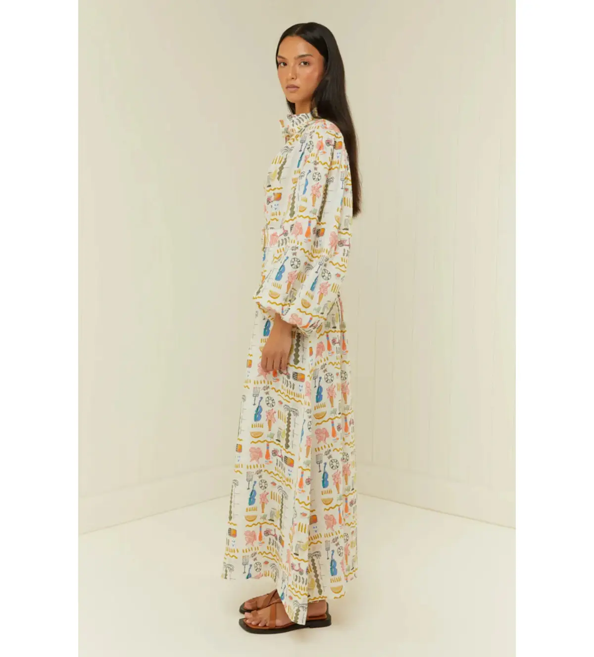 Palm Noosa Noddy Maxi Dress in Verano White Size AU 12 - Image 4