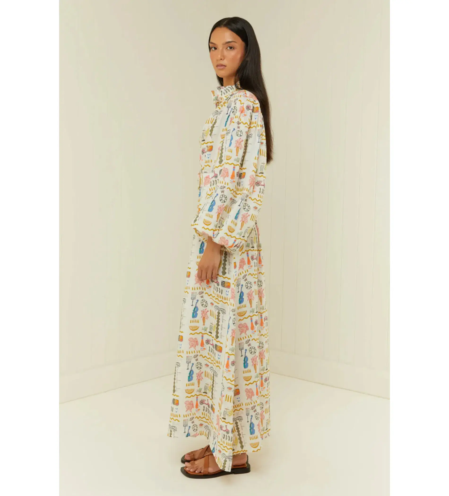 Palm Noosa Noddy Maxi Dress in Verano White Size AU 12 - Image 4